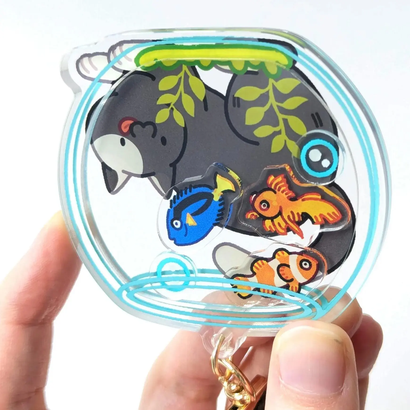 Cat Fishbowl Acrylic Shaker Charm 3", photo 9