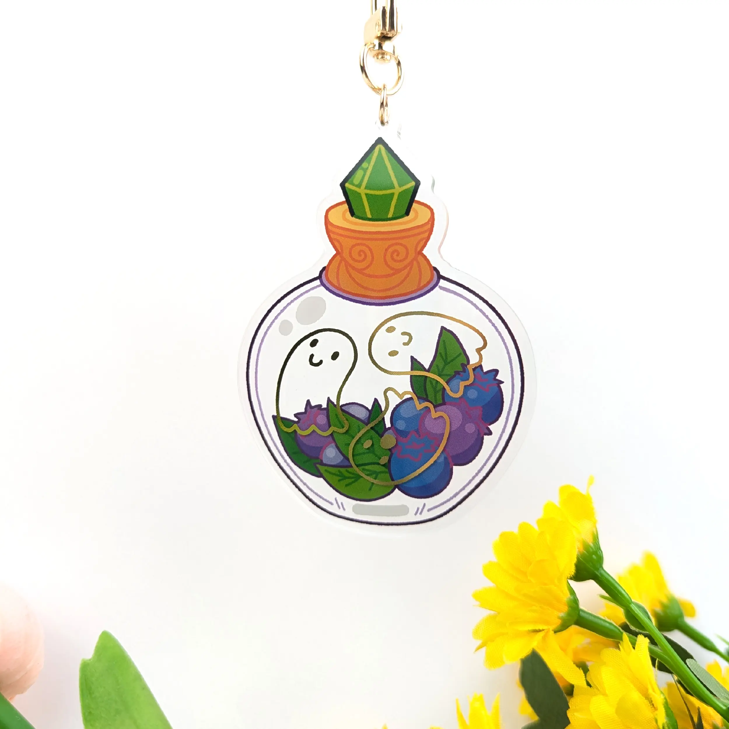 Blueberry Ghosts Potion, Gold Foil Acrylic Charm, photo 7