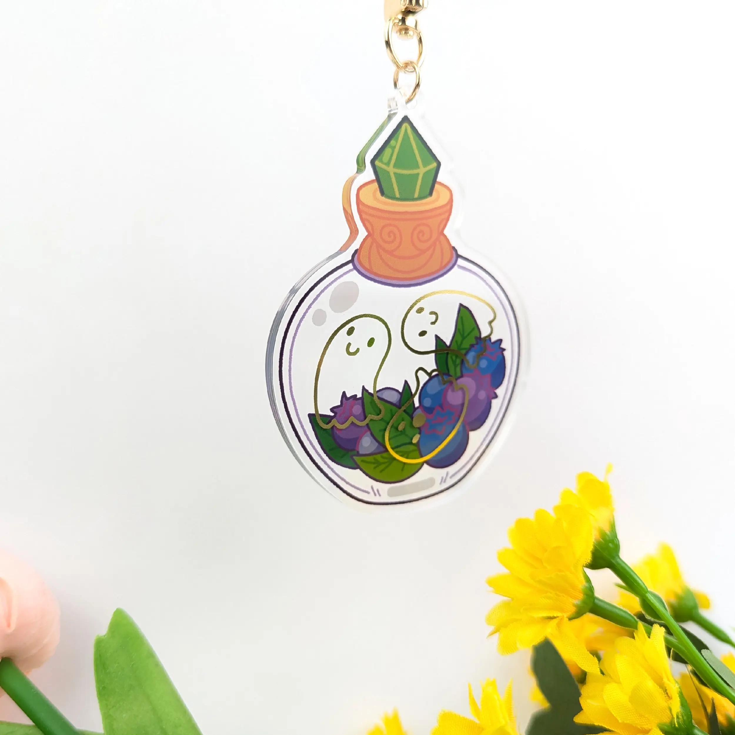 Blueberry Ghosts Potion, Gold Foil Acrylic Charm, photo 5