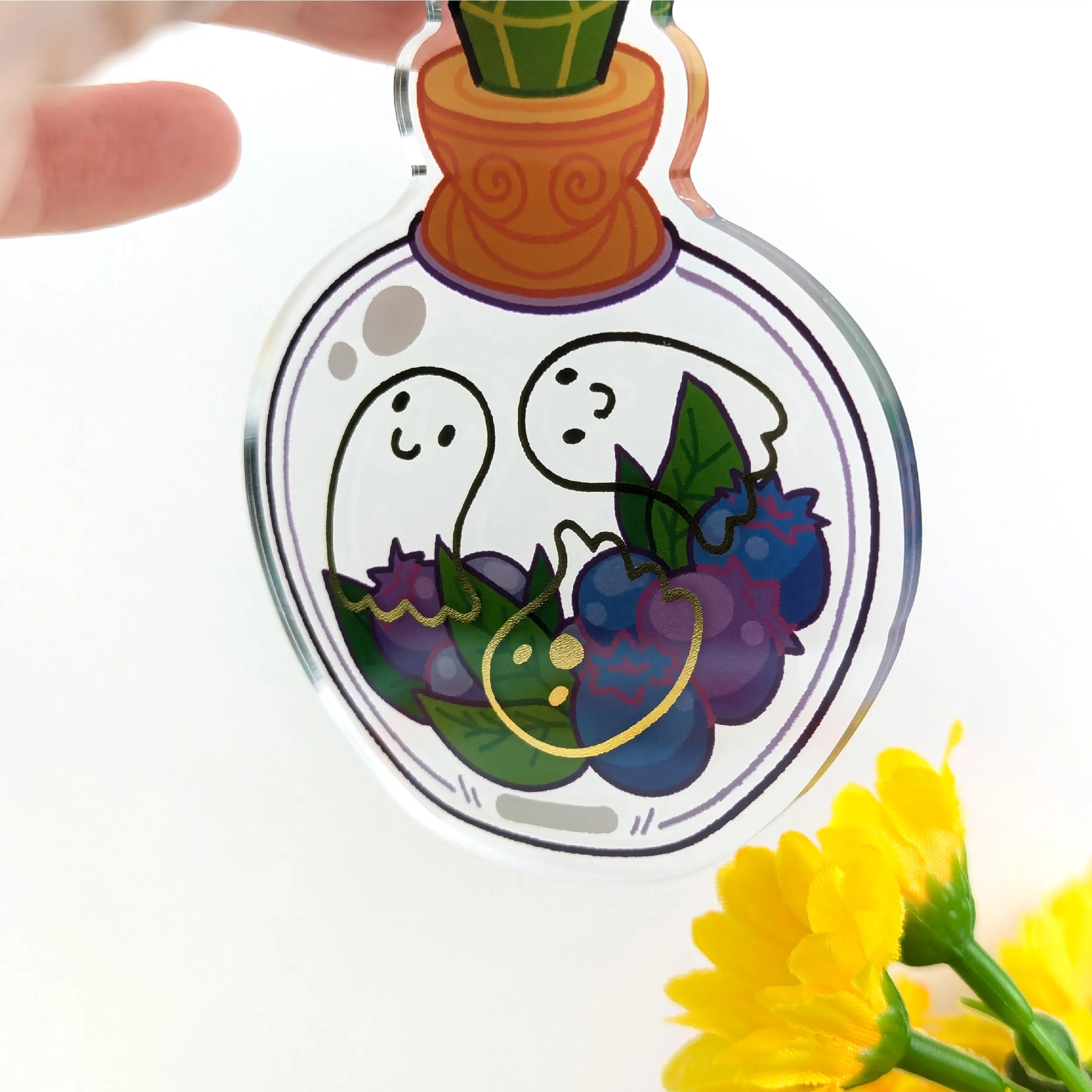 Blueberry Ghosts Potion, Gold Foil Acrylic Charm, photo 4