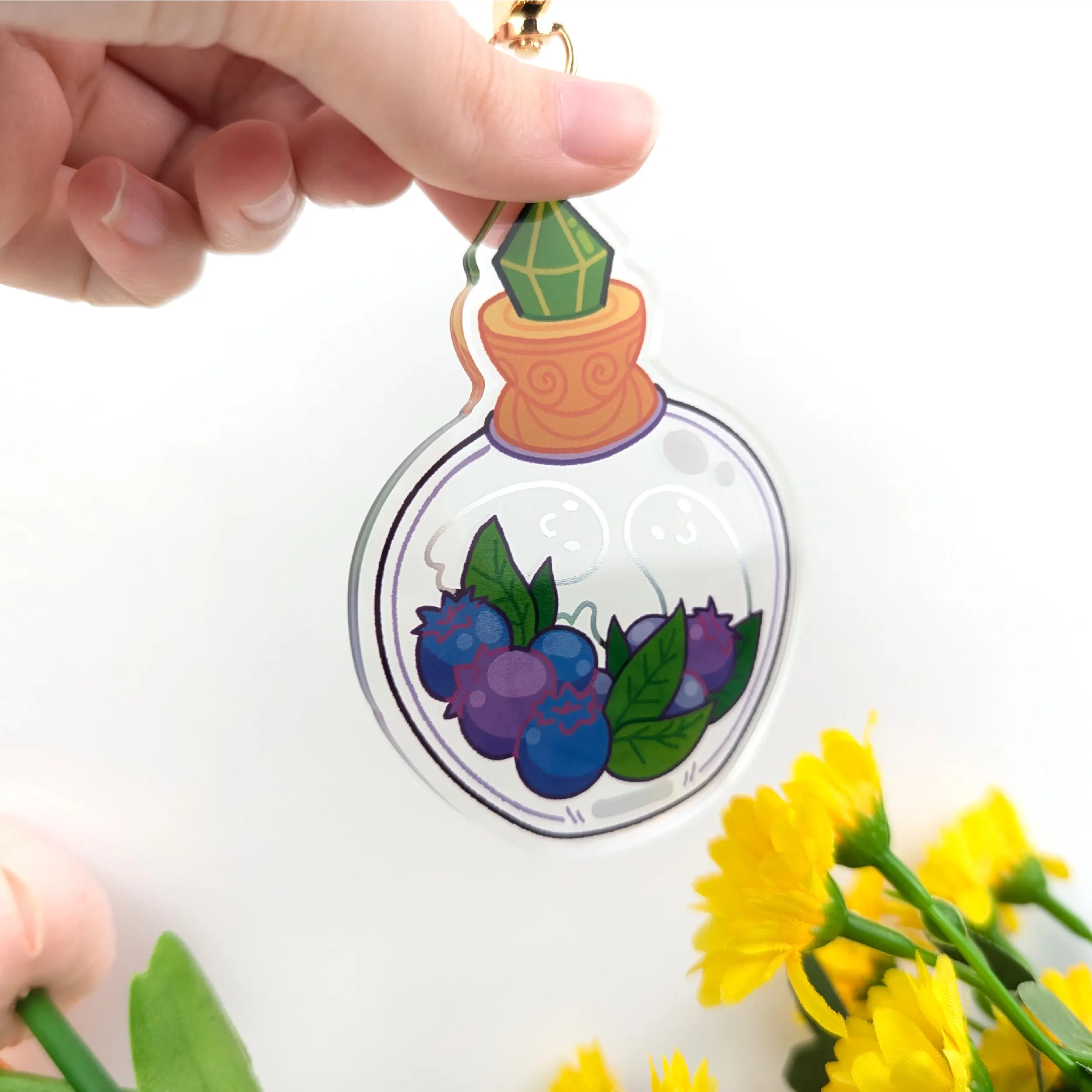 Blueberry Ghosts Potion, Gold Foil Acrylic Charm, photo 3