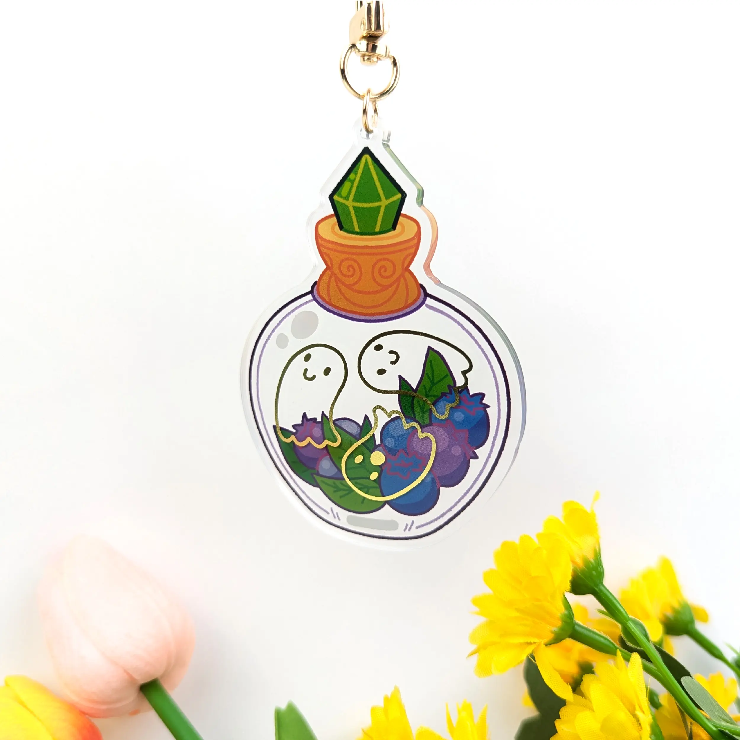 Blueberry Ghosts Potion, Gold Foil Acrylic Charm, photo 6