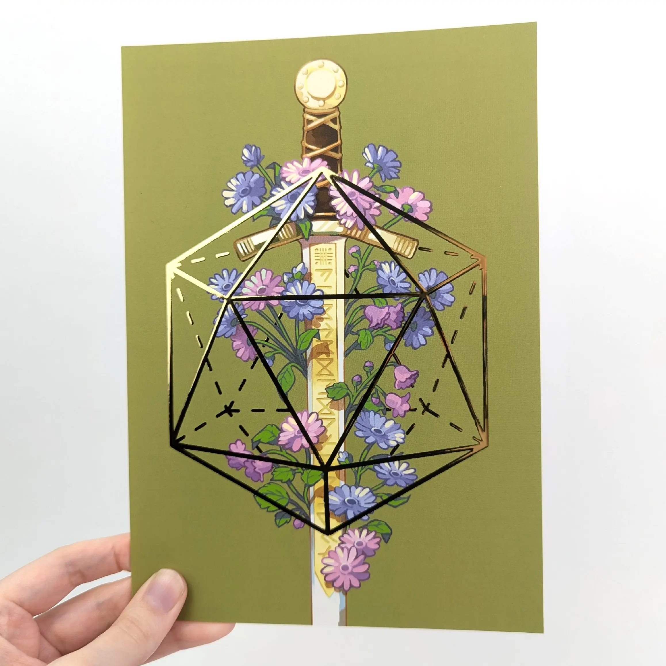 Excalibur, Gold Foil A5 Art Print, photo 2