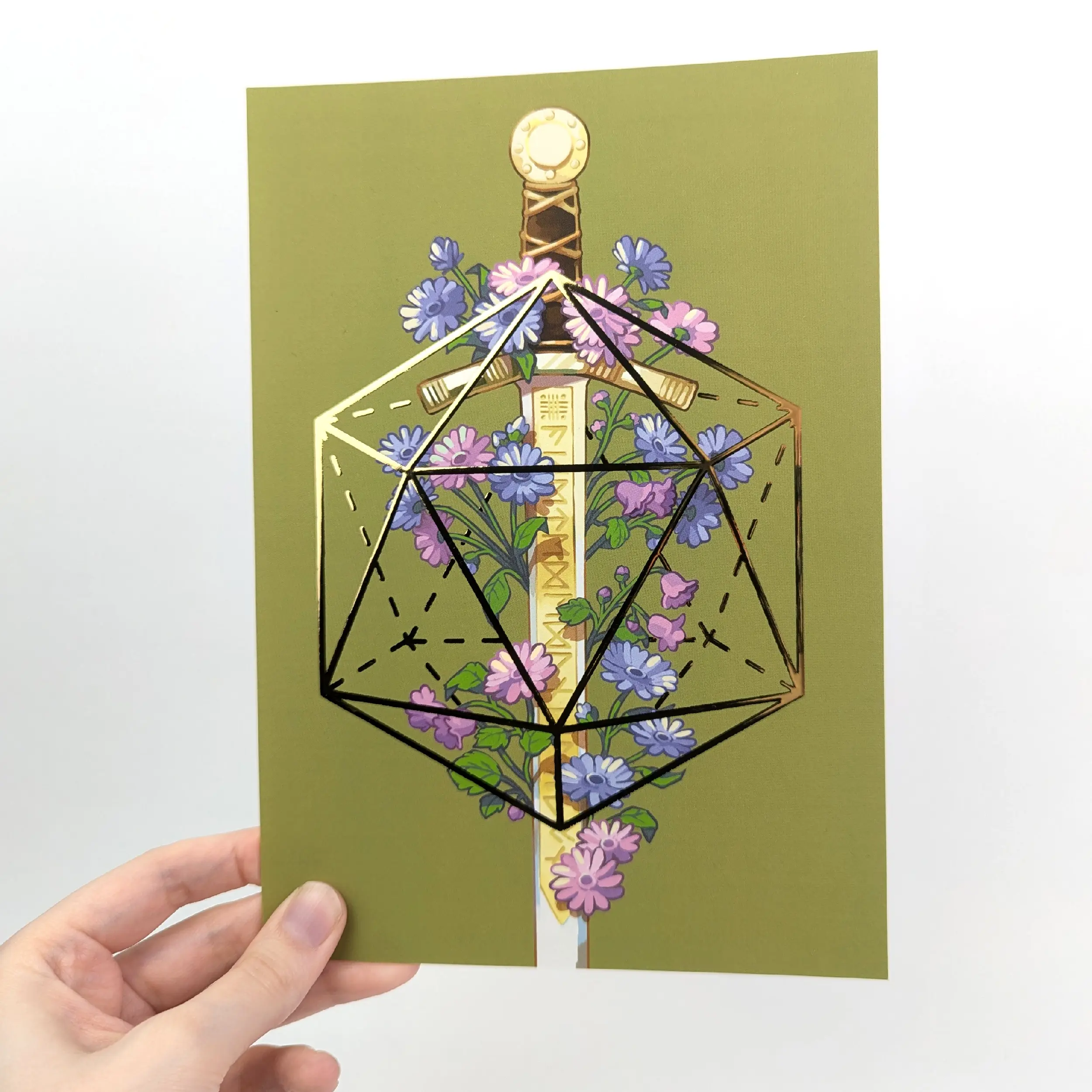Excalibur, Gold Foil A5 Art Print, photo 3