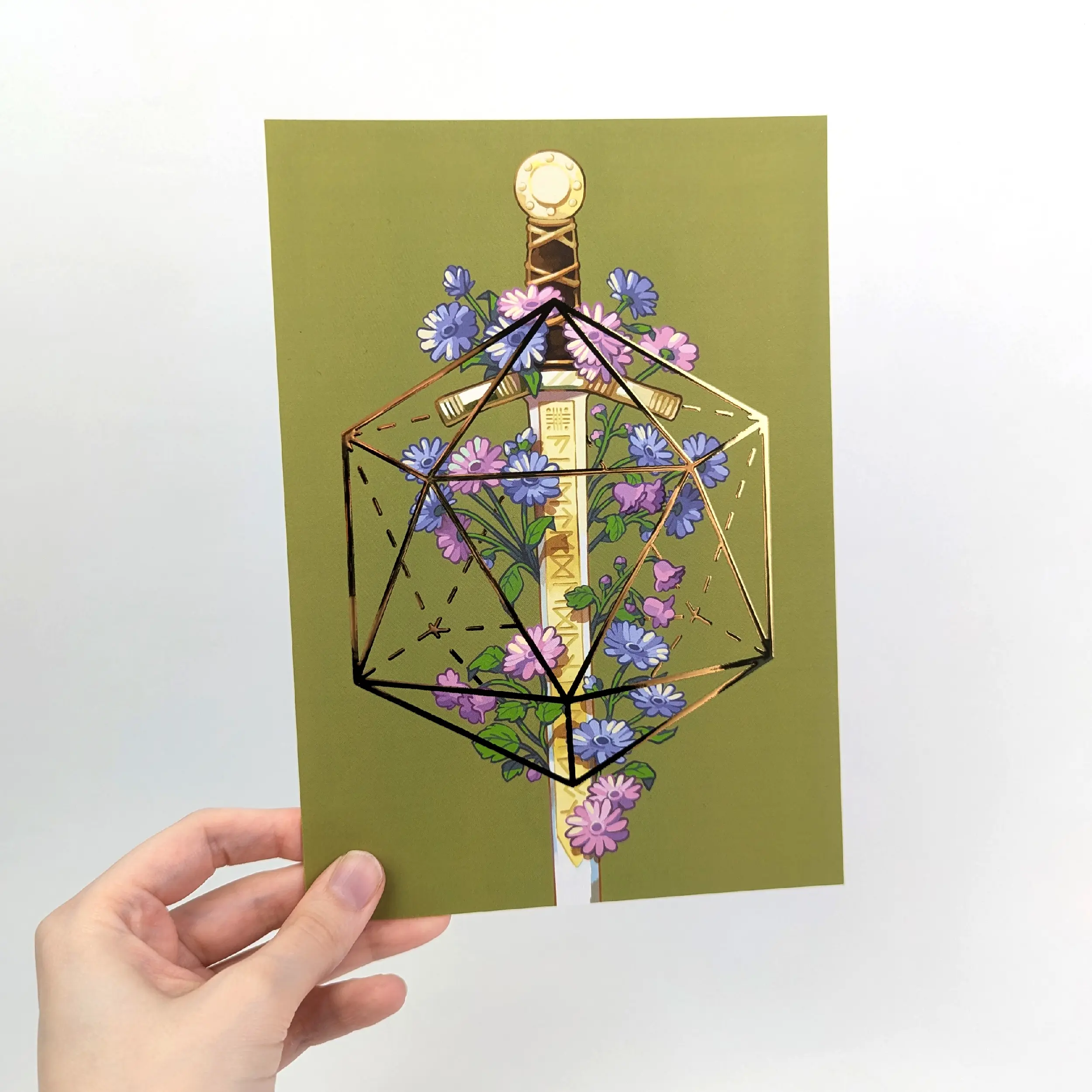 Excalibur, Gold Foil A5 Art Print, photo 9