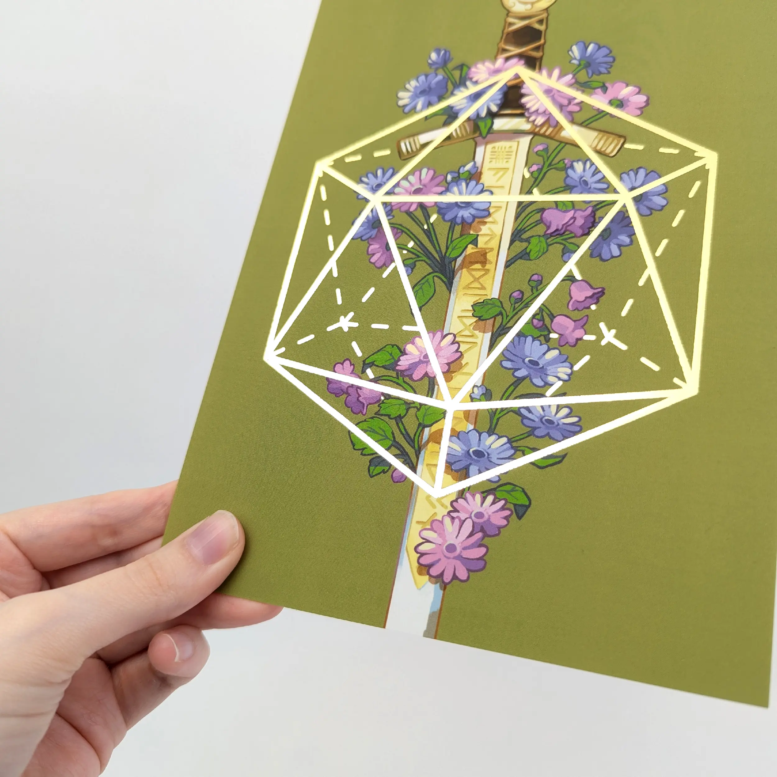 Excalibur, Gold Foil A5 Art Print, photo 6