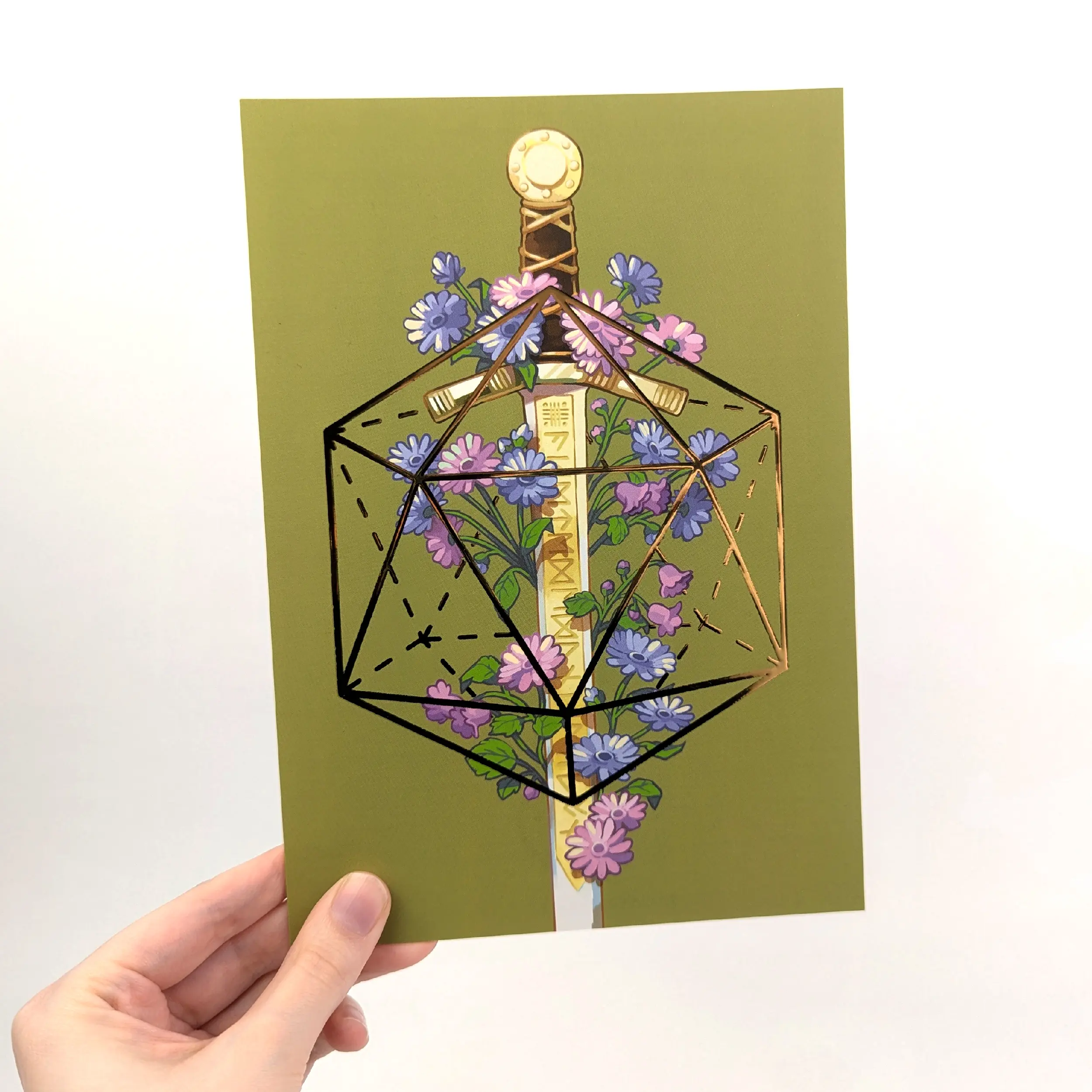 Excalibur, Gold Foil A5 Art Print, photo 5