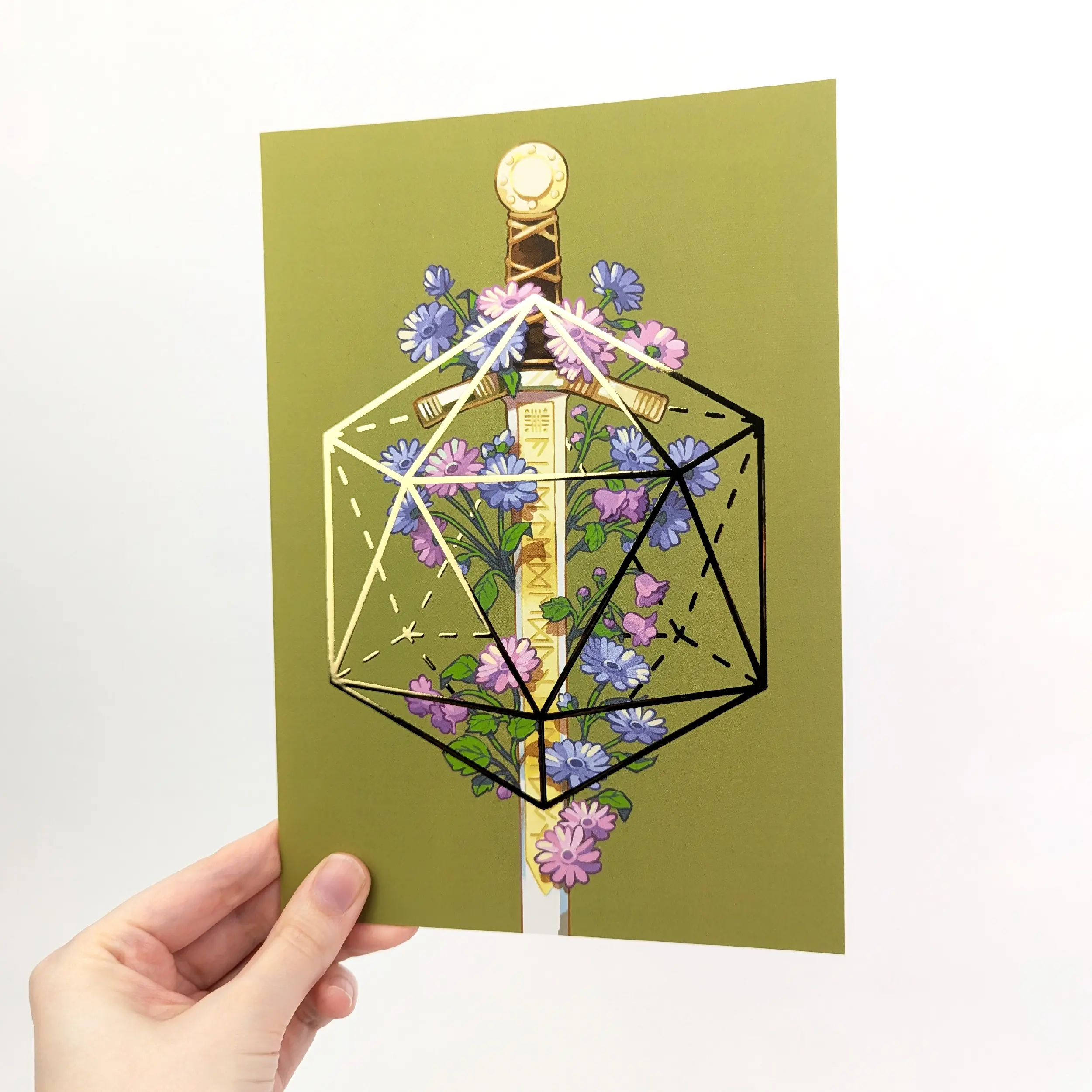 Excalibur, Gold Foil A5 Art Print, photo 4
