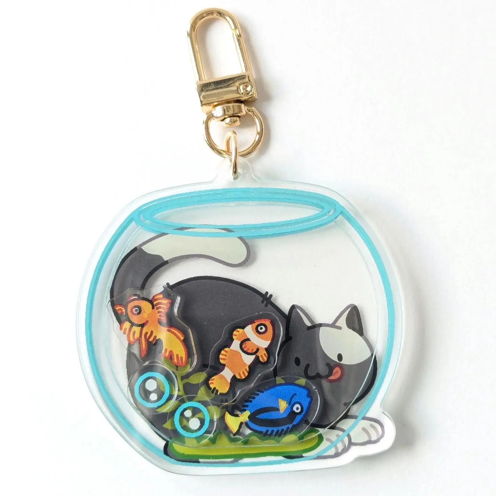 Cat Fishbowl Acrylic Shaker Charm 3", photo 7