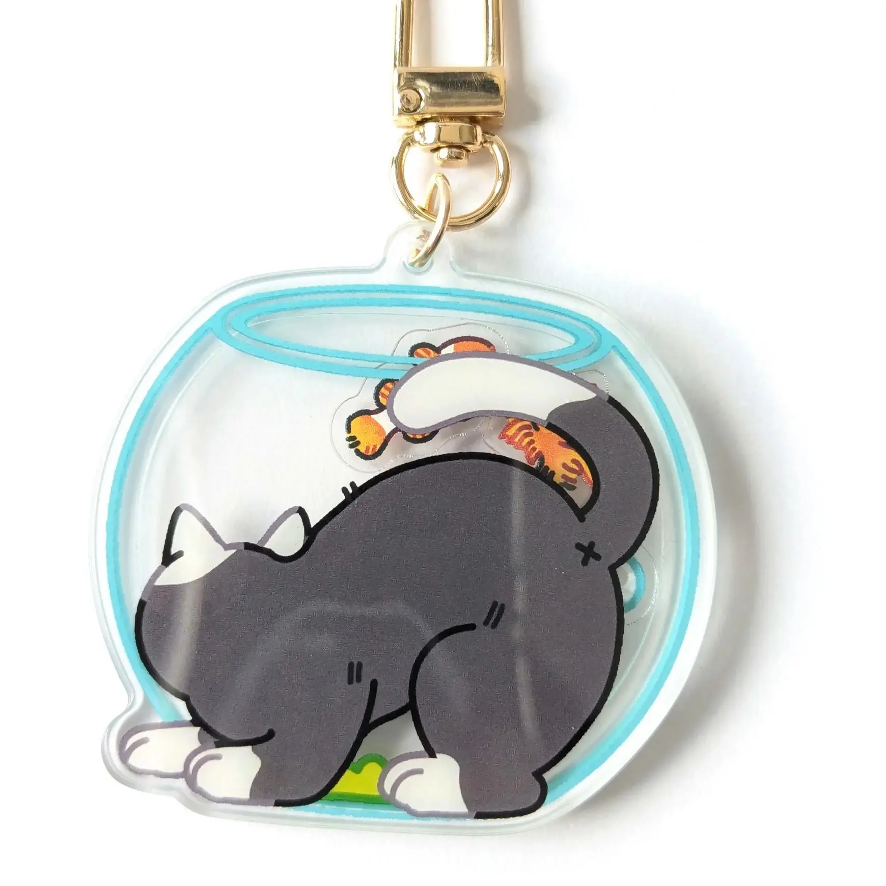 Cat Fishbowl Acrylic Shaker Charm 3", photo 4