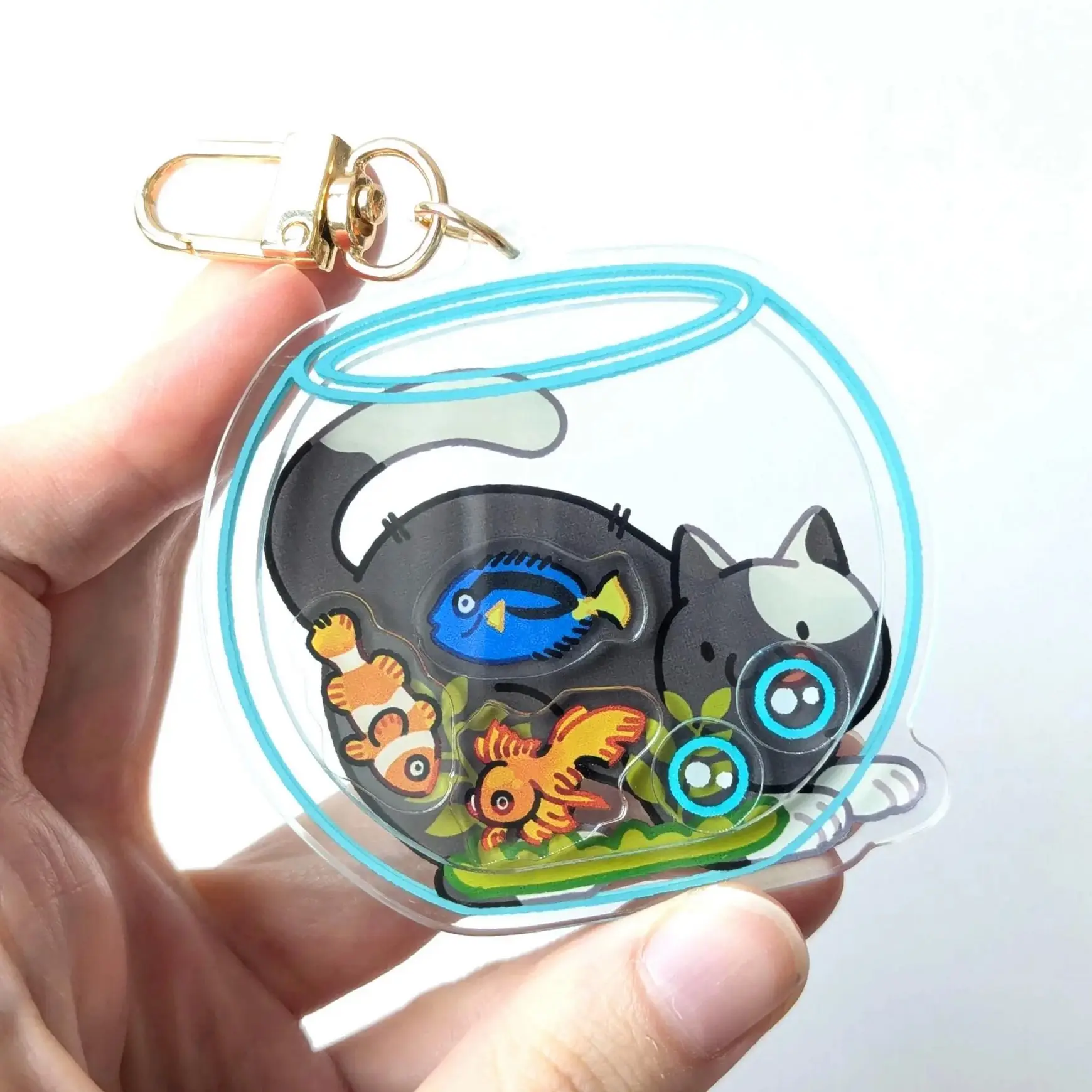 Cat Fishbowl Acrylic Shaker Charm 3", photo 5