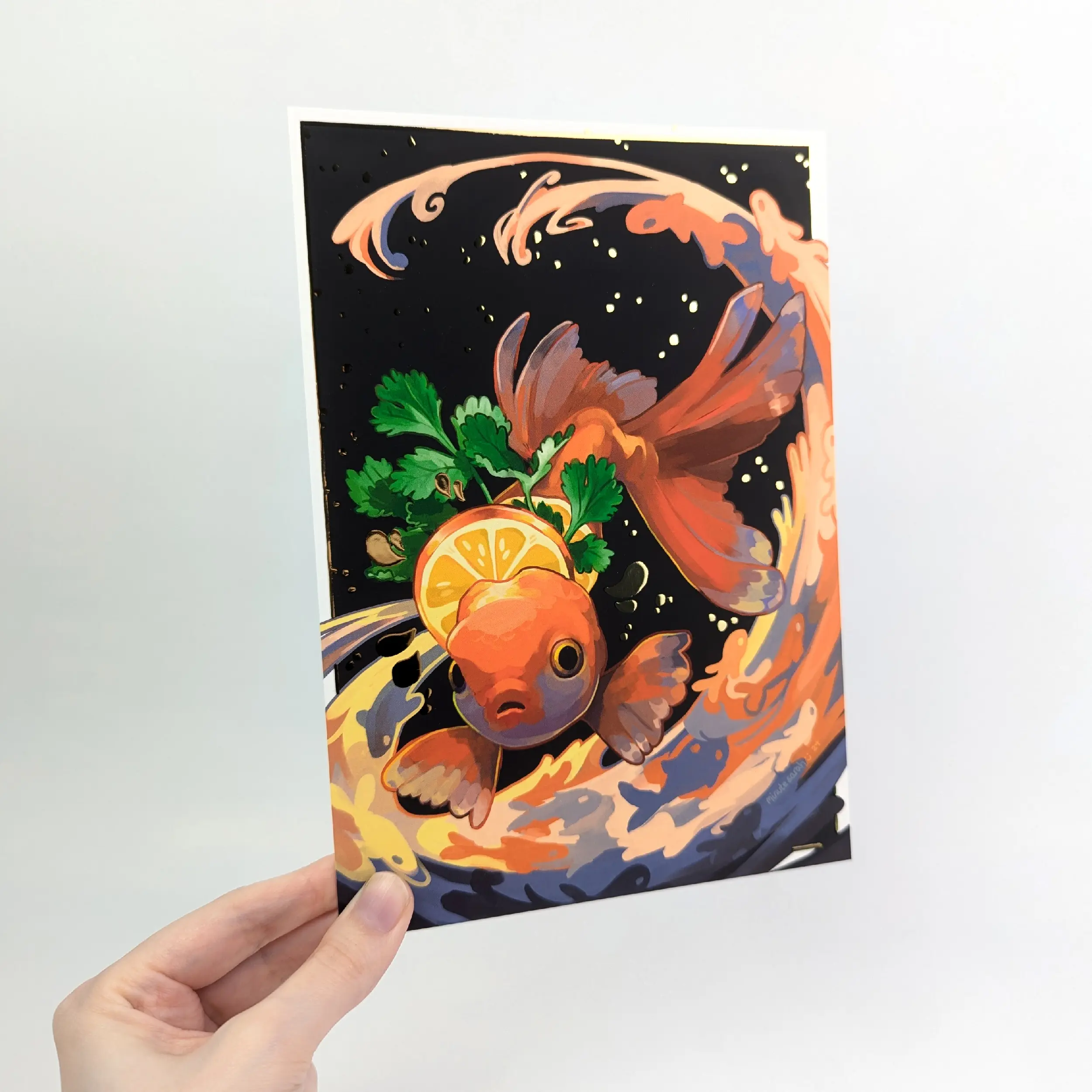 Heart of Gold, Gold Foil A5 Art Print, photo 8