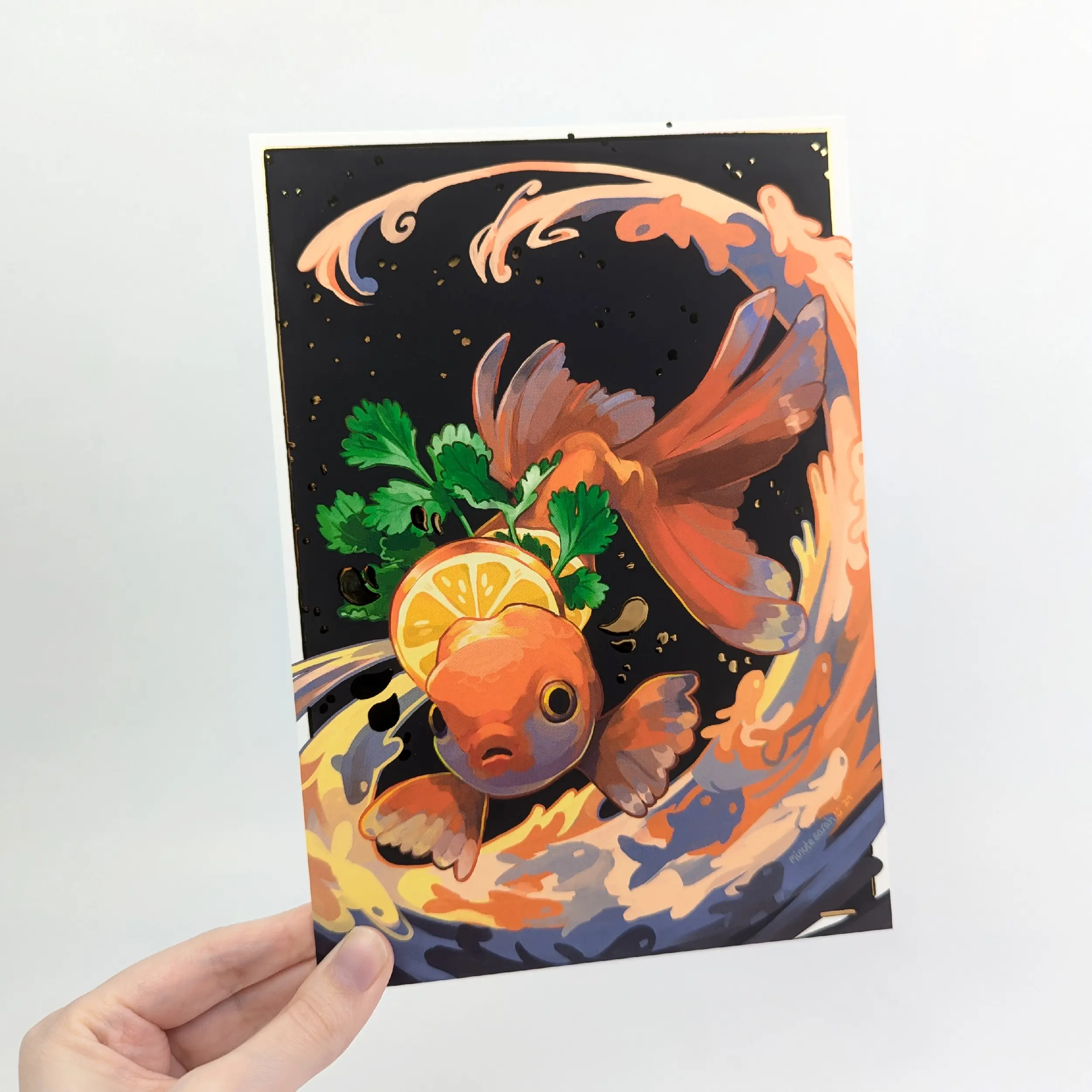 Heart of Gold, Gold Foil A5 Art Print, photo 7