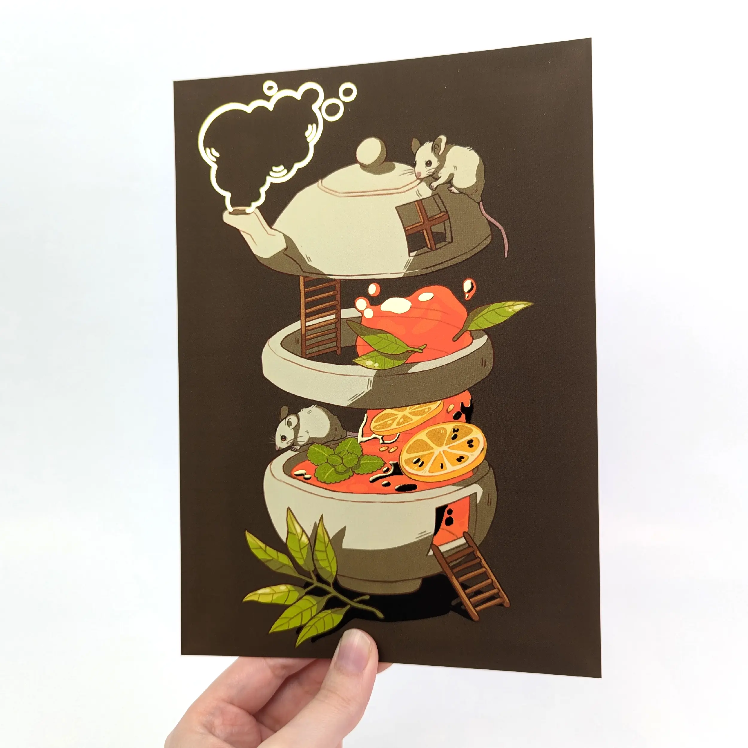 Lemon Mint Tea, Gold Foil A5 Art Print, photo 8