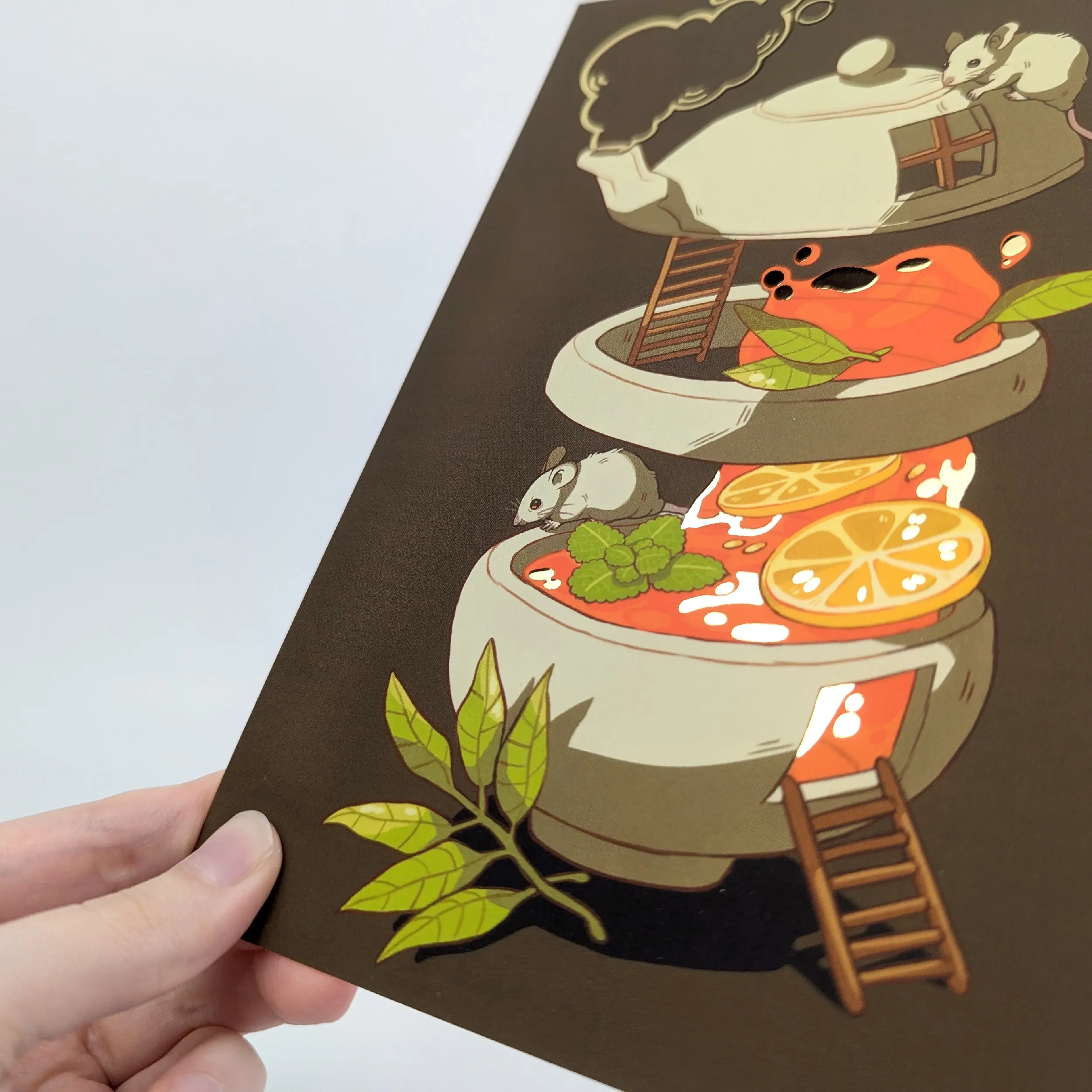 Lemon Mint Tea, Gold Foil A5 Art Print, photo 4