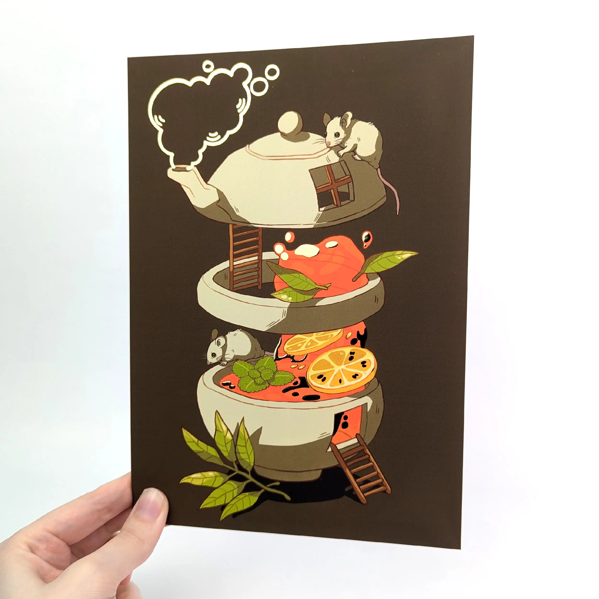 Lemon Mint Tea, Gold Foil A5 Art Print, photo 2