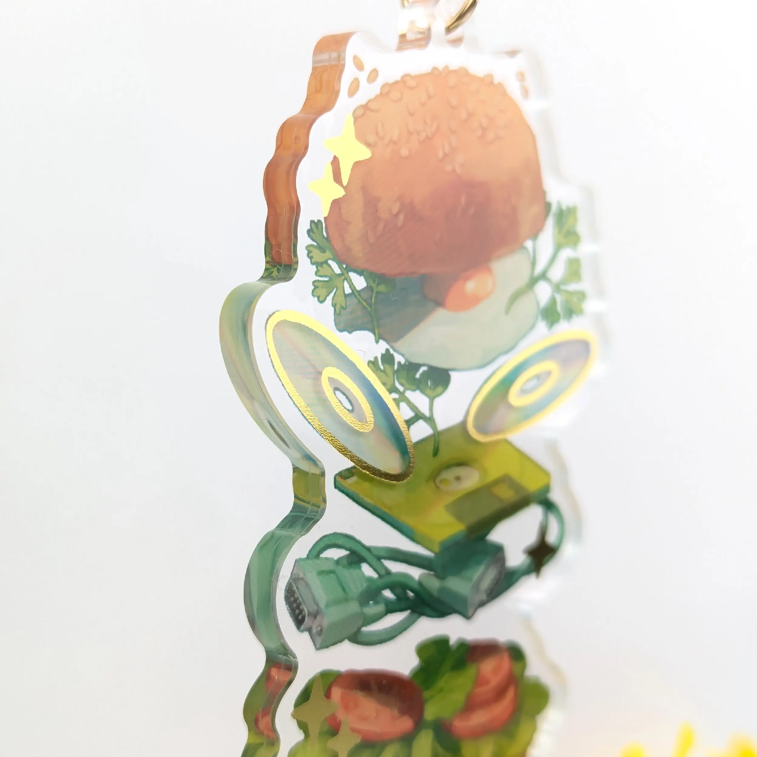 Retro Burger, Gold Foil Acrylic Charm, photo 8