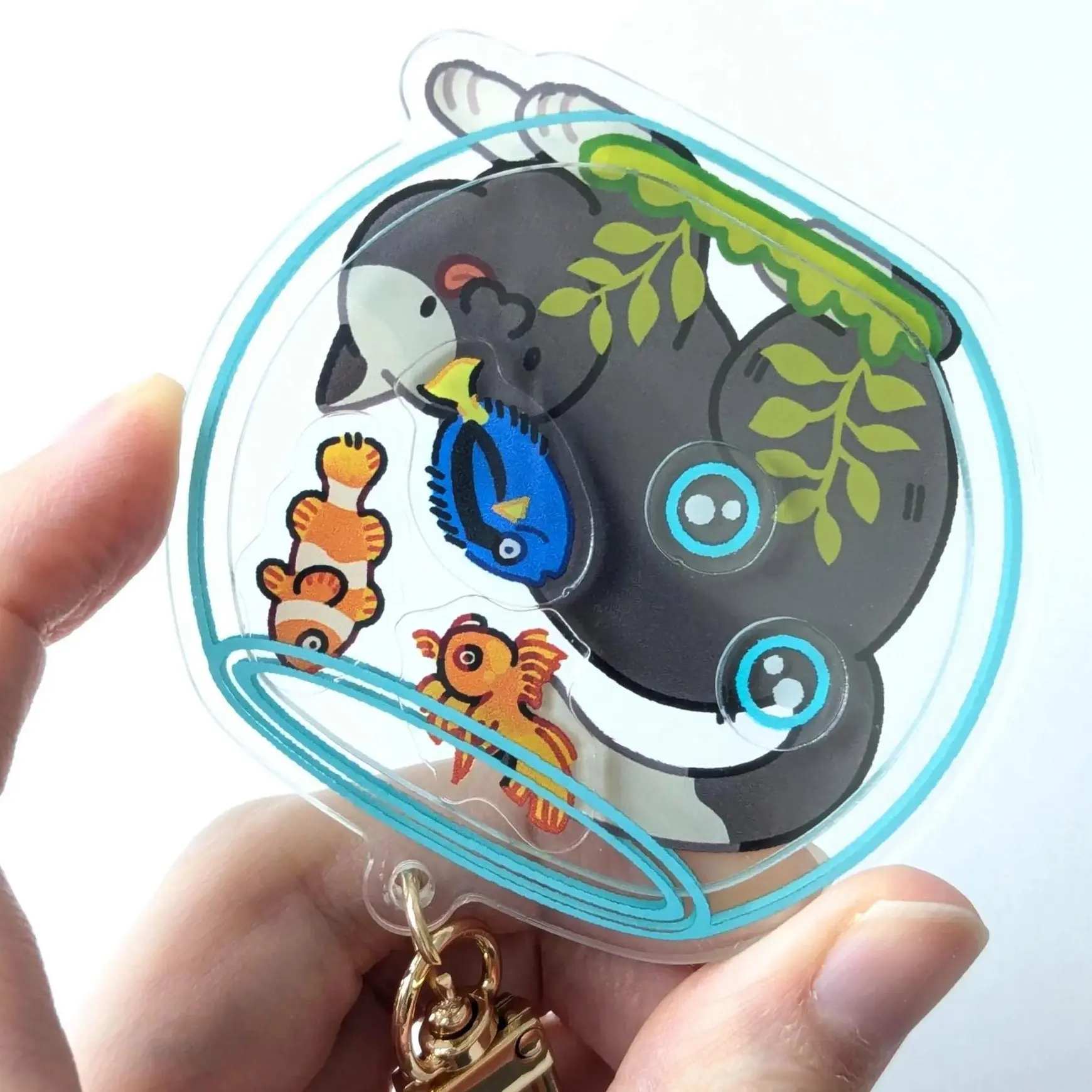 Cat Fishbowl Acrylic Shaker Charm 3", photo 3