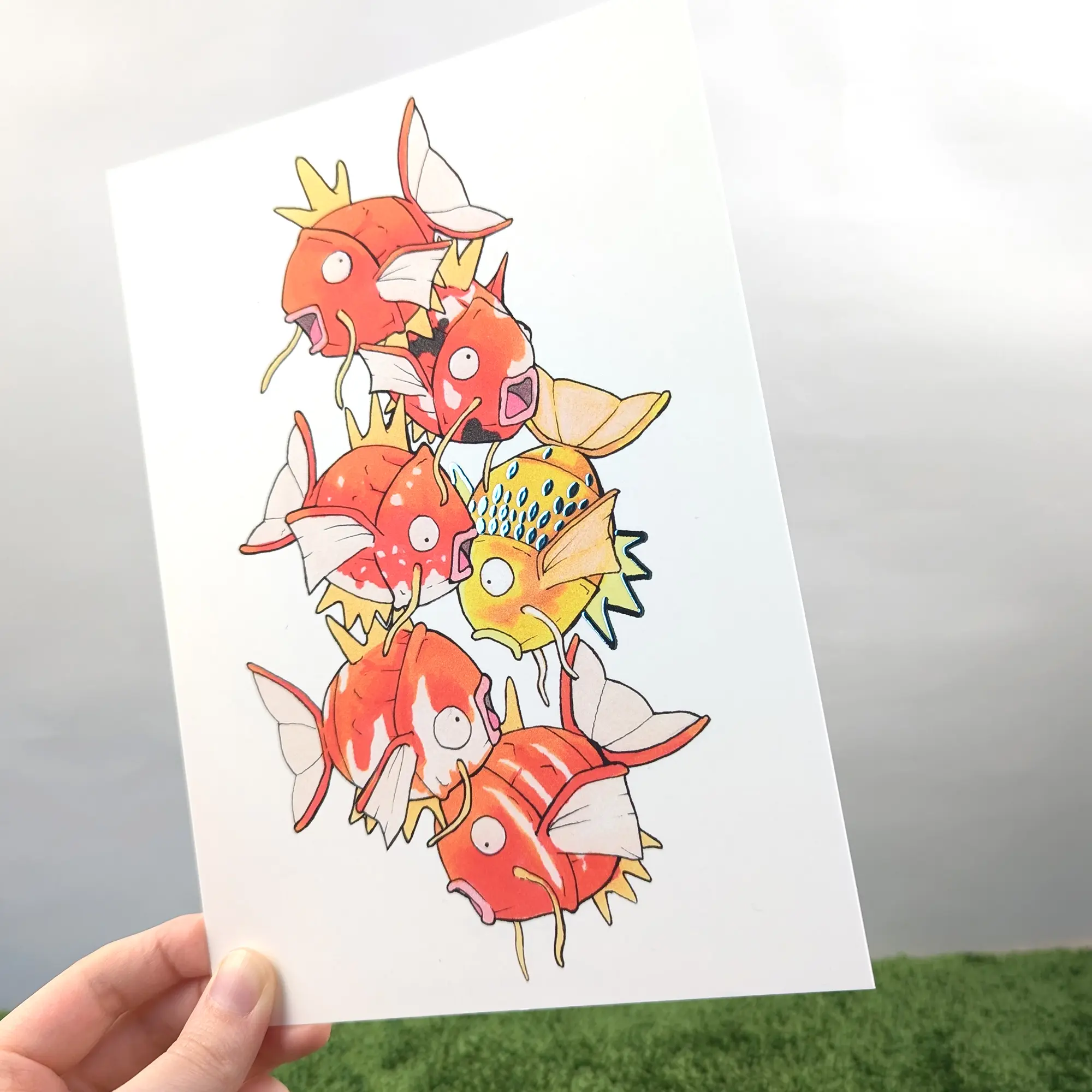 Karp Falls, Gold Foil A5 Art Print, photo 3