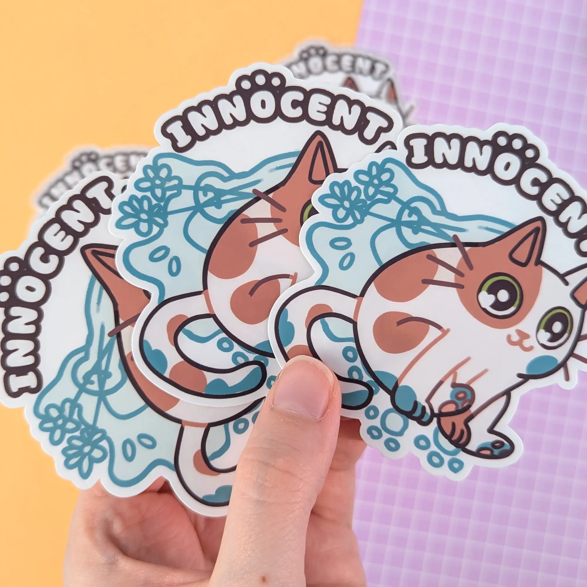Innocent Cat Vinyl Sticker, photo 6