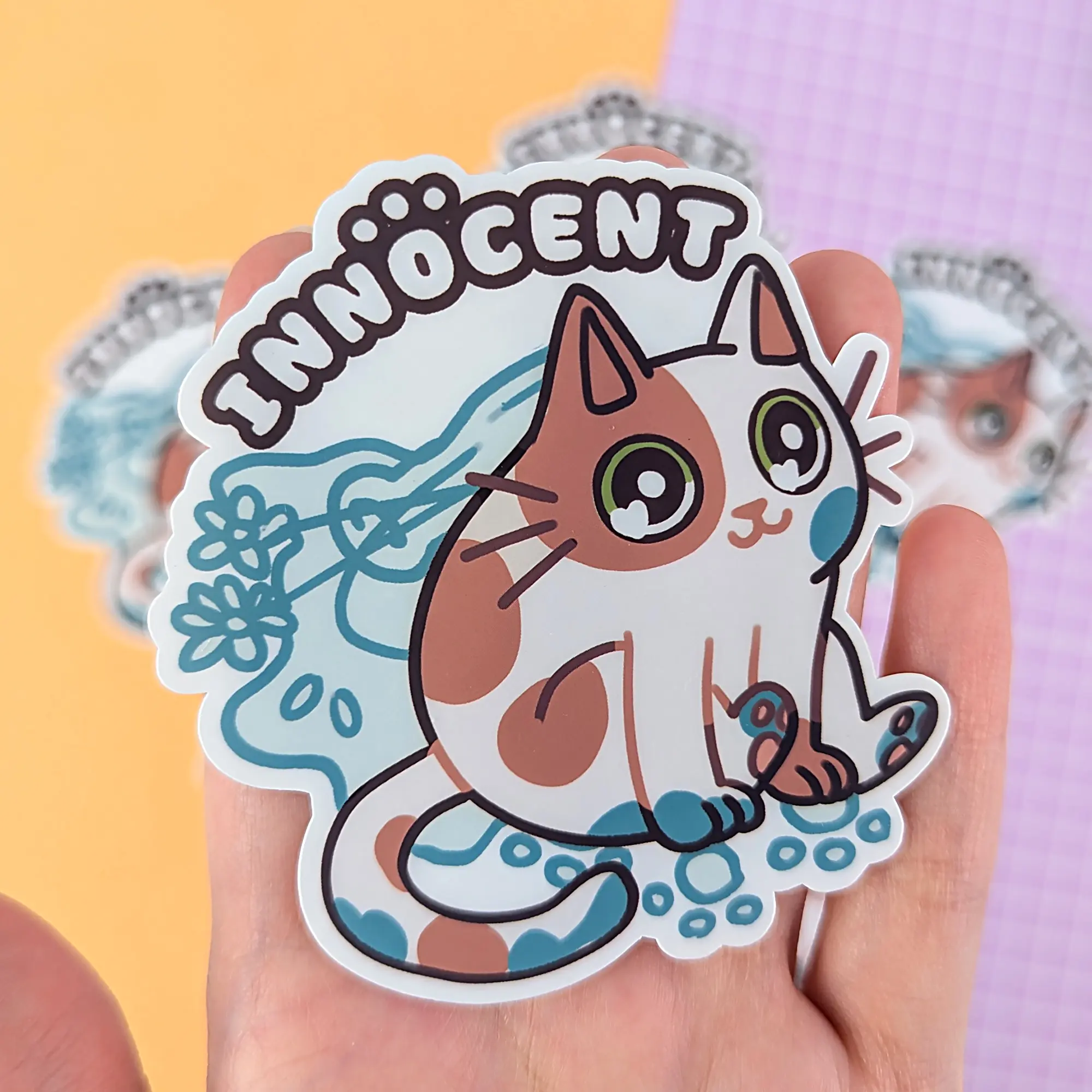 Innocent Cat Vinyl Sticker, photo 5