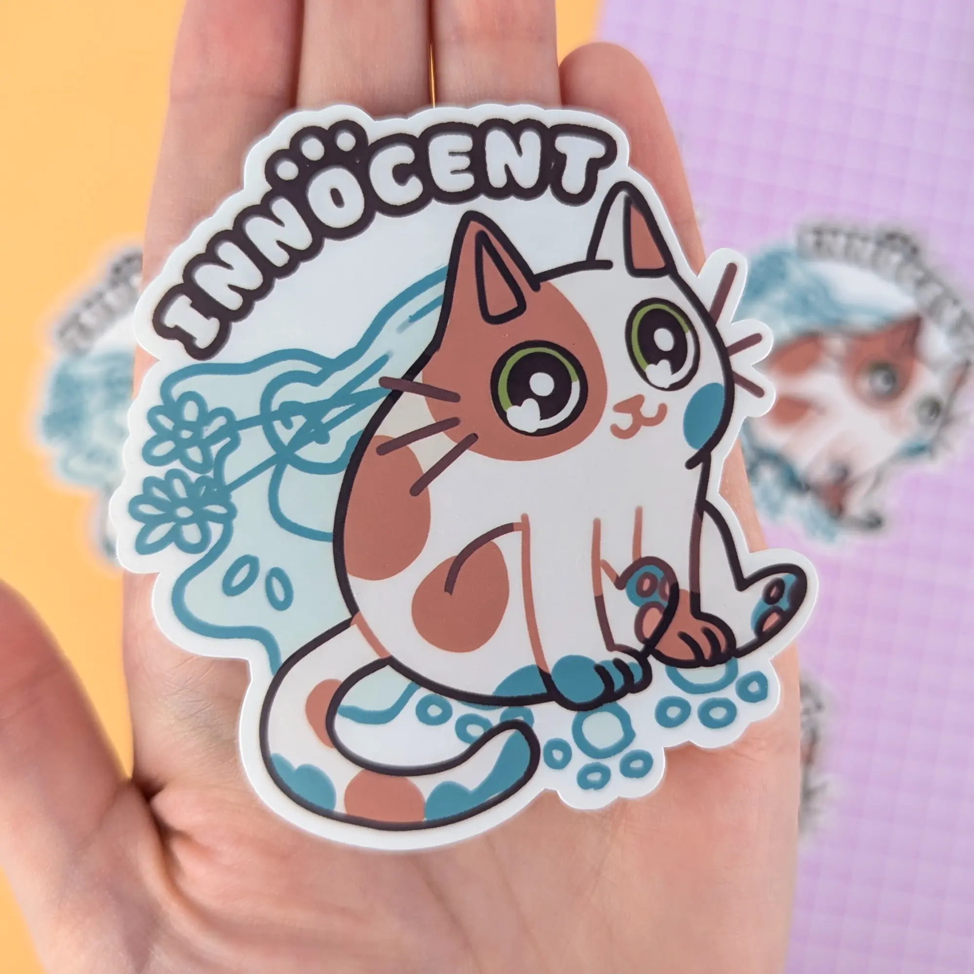 Innocent Cat Vinyl Sticker, photo 4