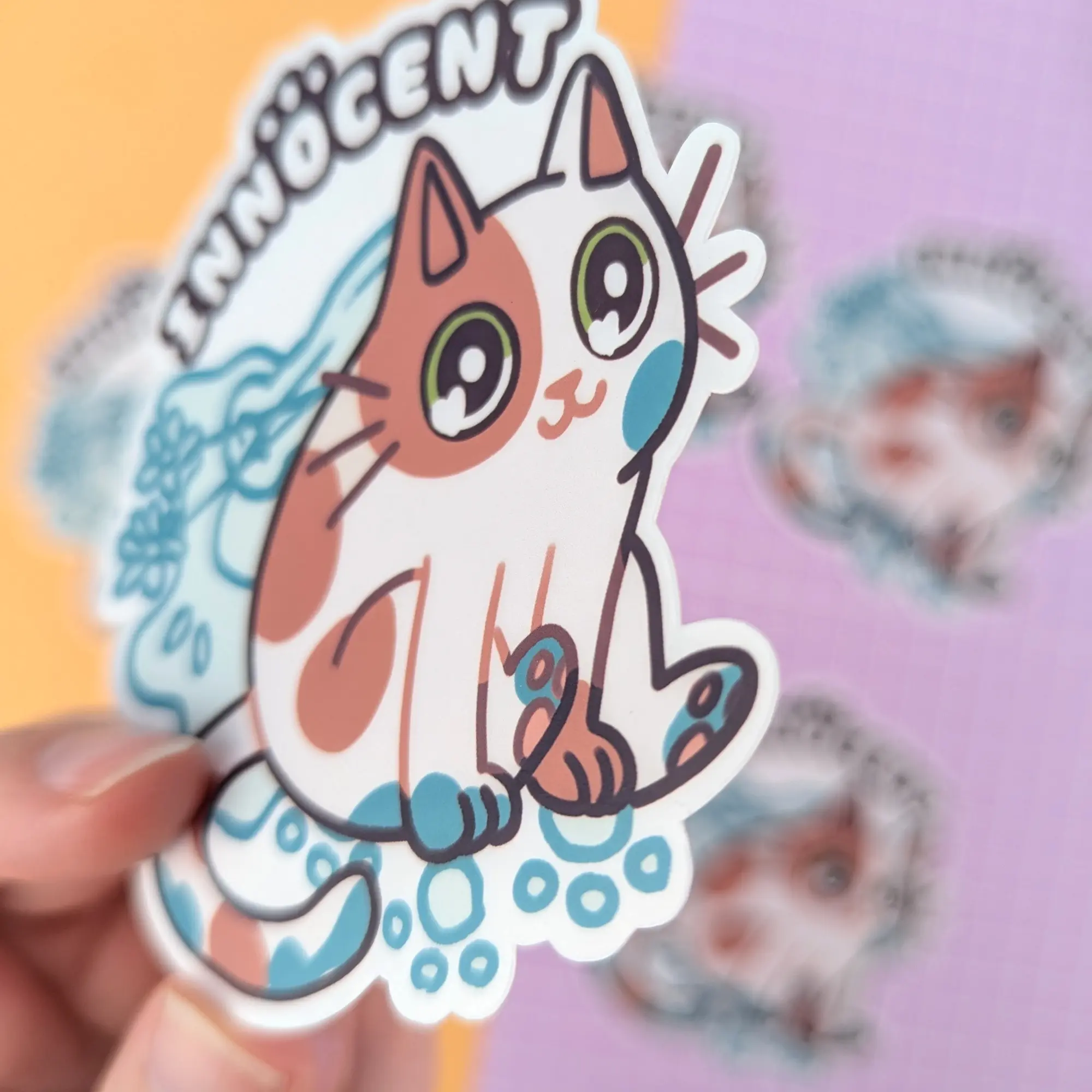 Innocent Cat Vinyl Sticker, photo 3