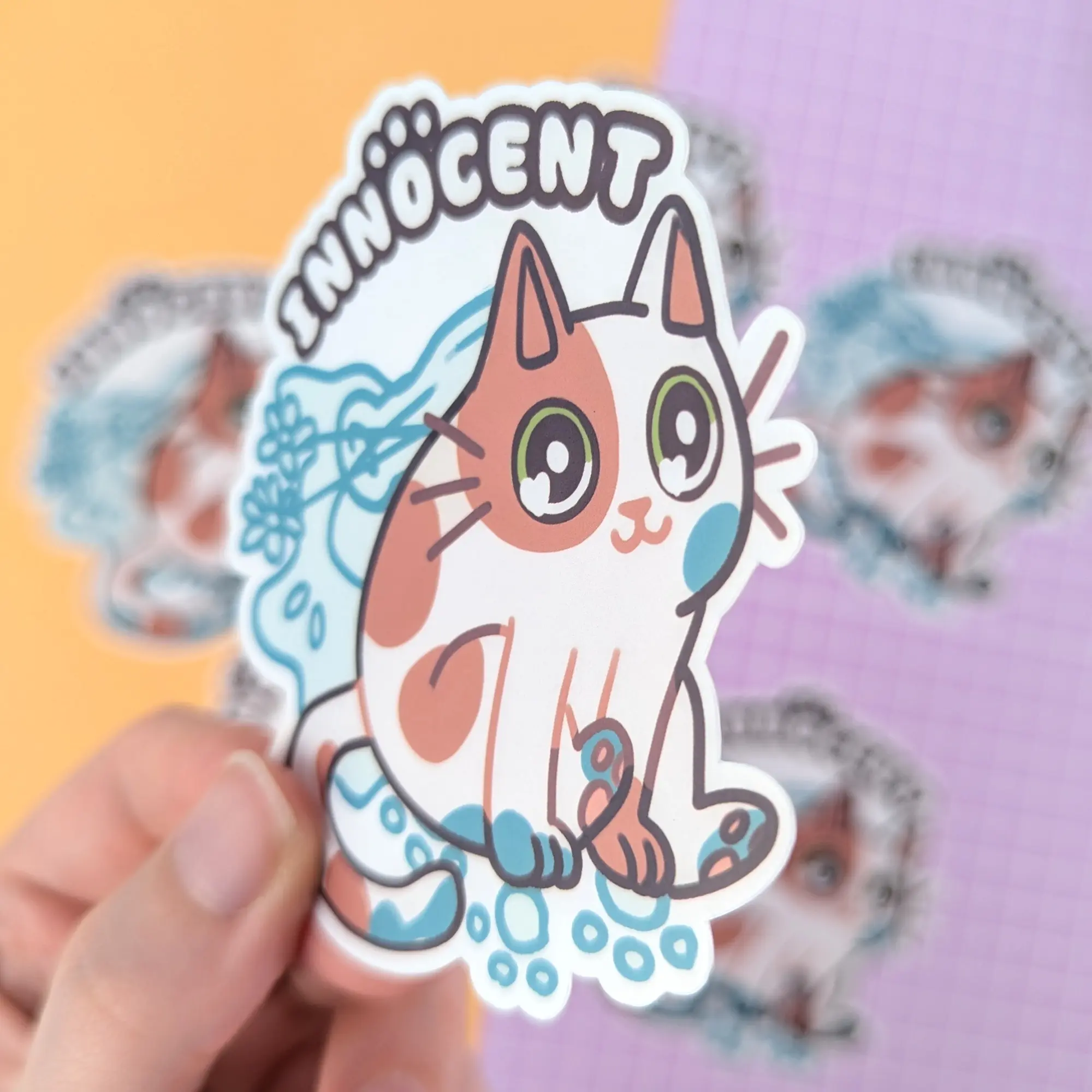 Innocent Cat Vinyl Sticker, photo 9