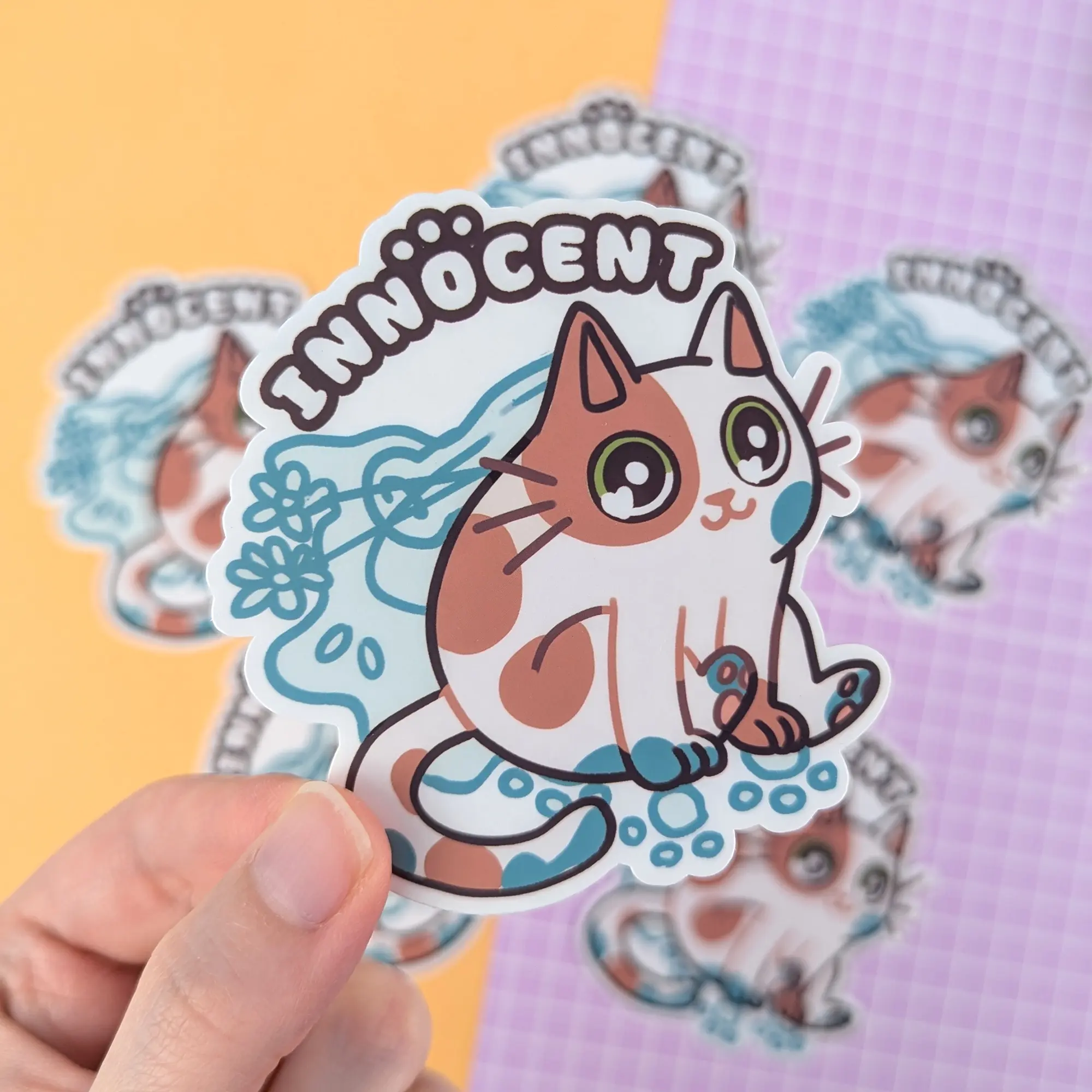 Innocent Cat Vinyl Sticker, photo 8