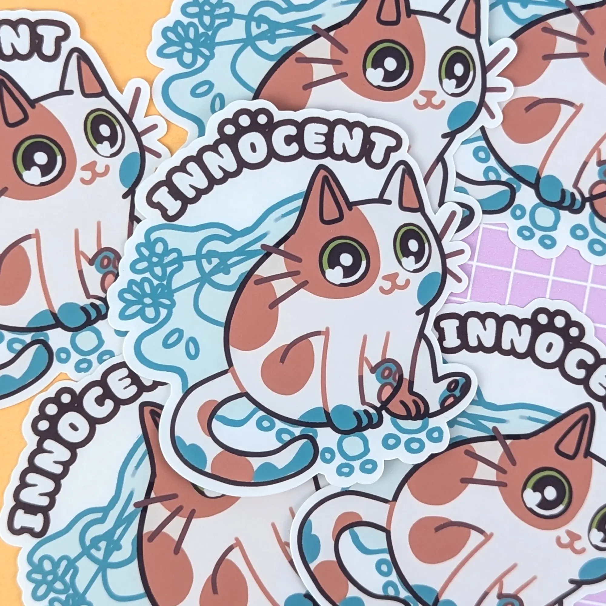 Innocent Cat Vinyl Sticker, photo 7