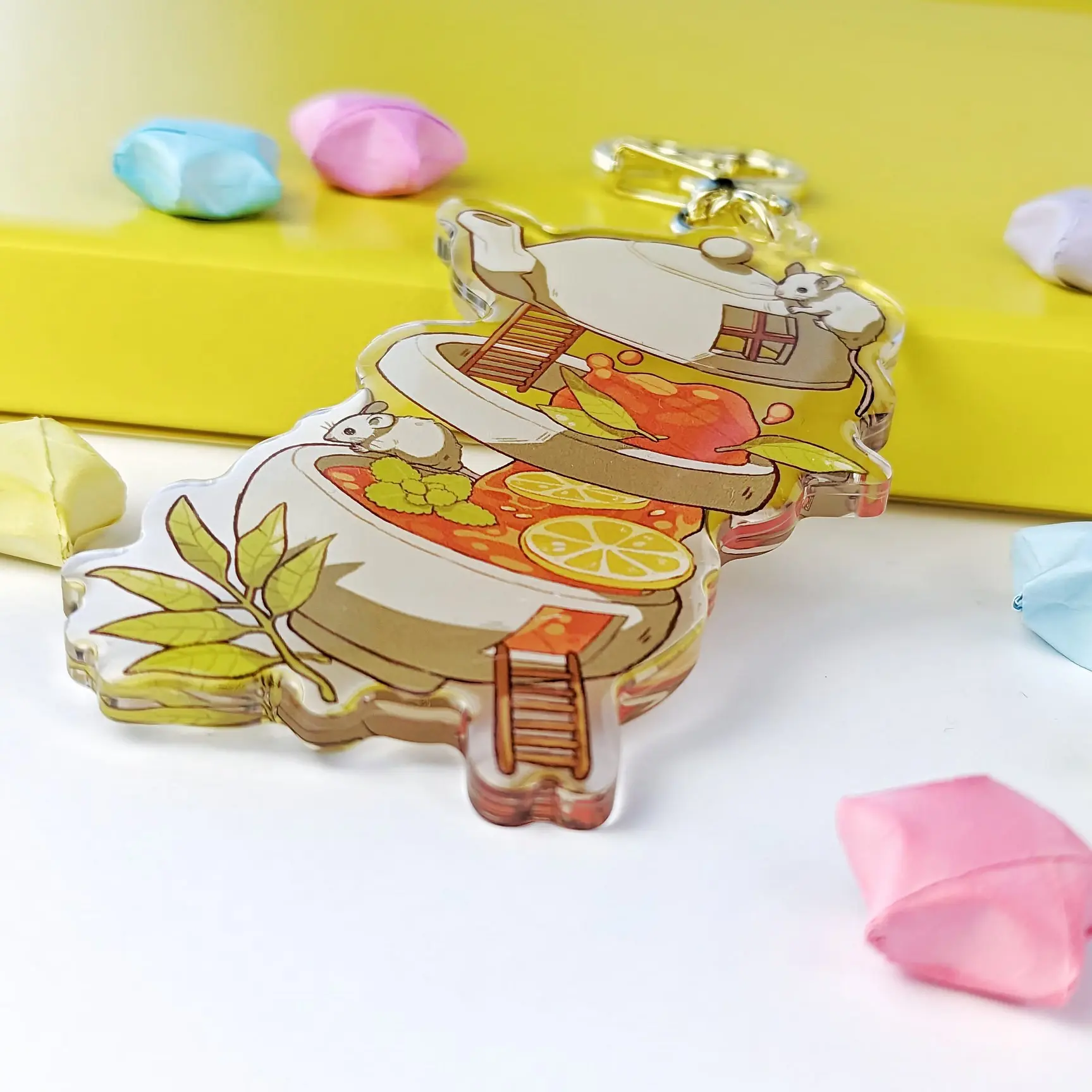 Lemon Mint Tea Acrylic Charm, photo 3