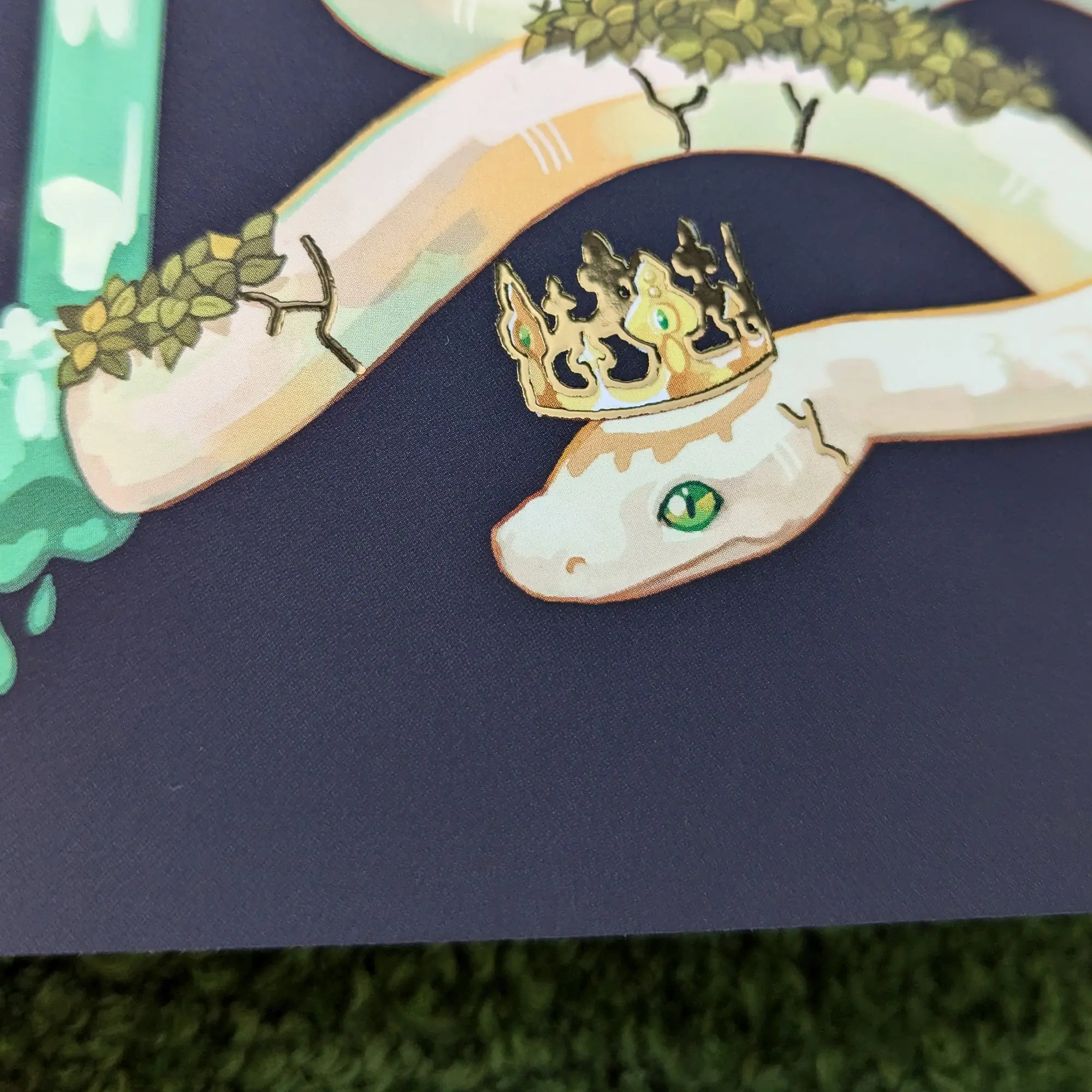Earth Snake, Gold Foil A5 Art Print, photo 2