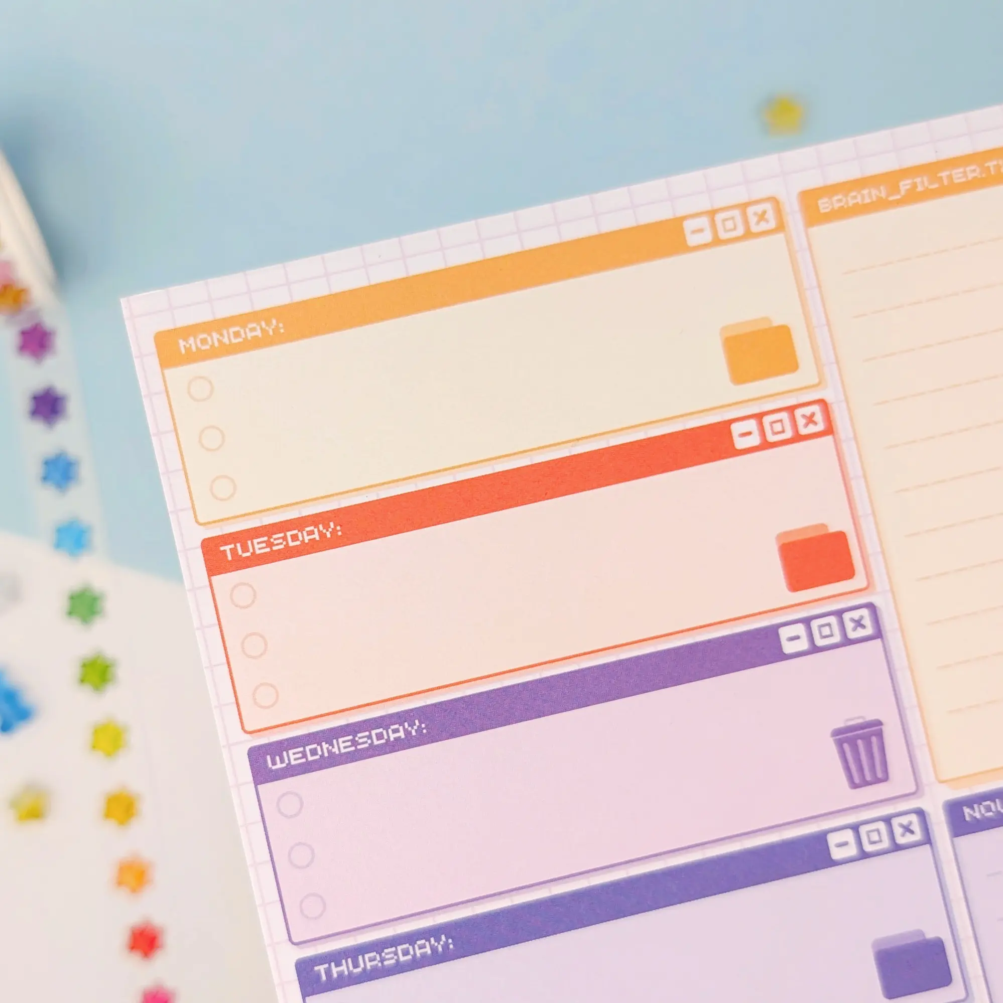 Rainbow Weekly Planner A5 Notepad, photo 4