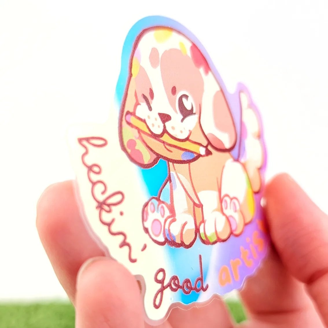Heckin' Good Artist, Holographic & Glow In the Dark Vinyl Sticker, photo 3