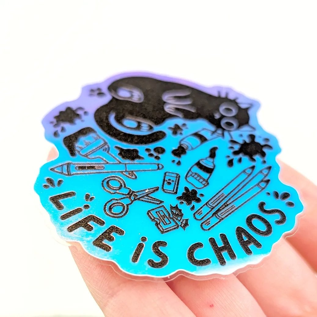 Life Is Chaos, Holographic & Glow In the Dark Vinyl Sticker, photo 3