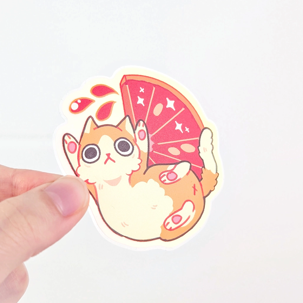 Blood Orange Kitty, Glow In The Dark Vinyl Sticker, photo 4