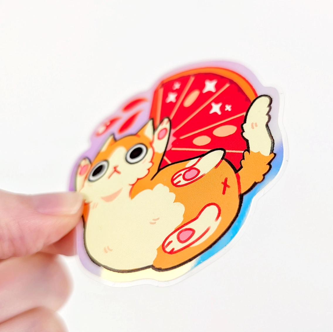 Blood Orange Kitty, Glow In The Dark Vinyl Sticker, photo 3