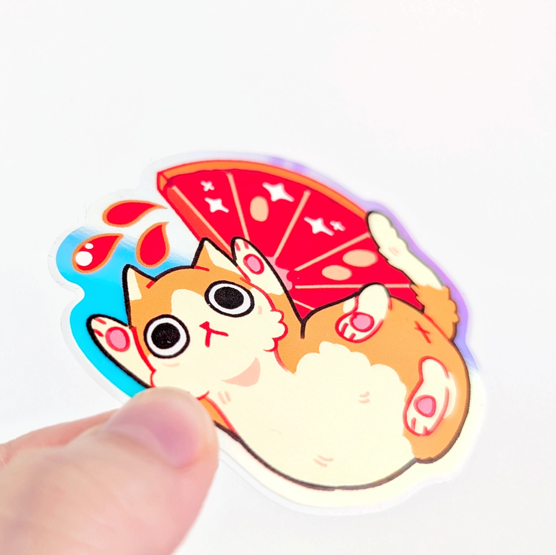 Blood Orange Kitty, Glow In The Dark Vinyl Sticker, photo 5