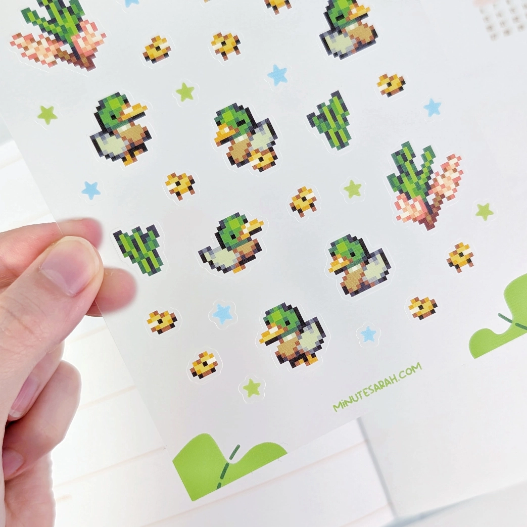 Tiny Duck Pond Clear Vinyl Sticker Sheet, photo 2