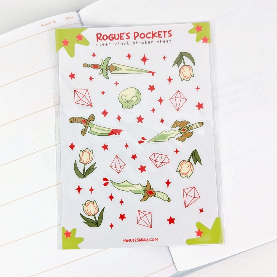 Rogues Pockets Clear Vinyl Sticker Sheet, photo 3