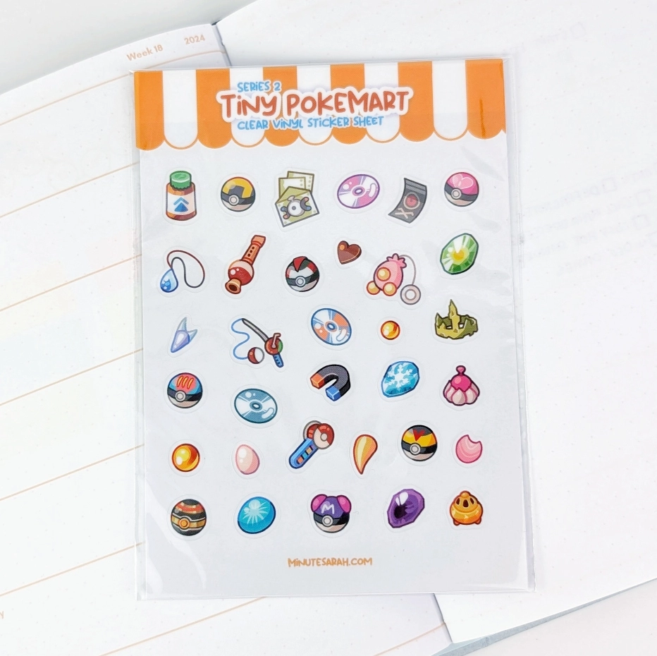 Tiny PokeMart (Series 2) Clear Vinyl Sticker Sheet, photo 2