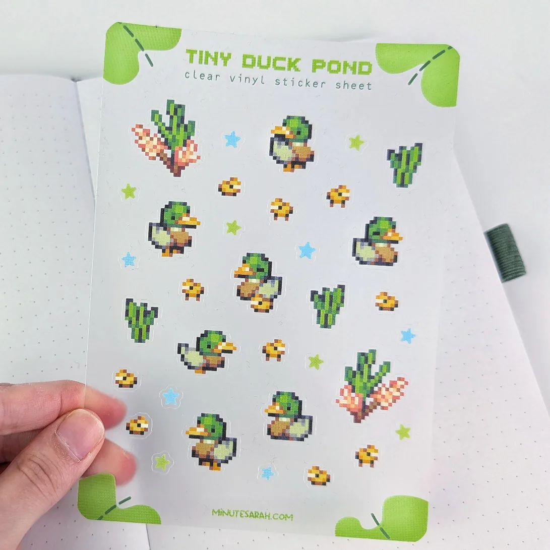 Tiny Duck Pond Clear Vinyl Sticker Sheet, photo 3