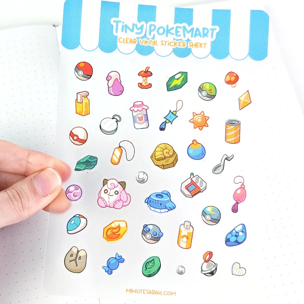 Tiny PokeMart Clear Vinyl Sticker Sheet, photo 4