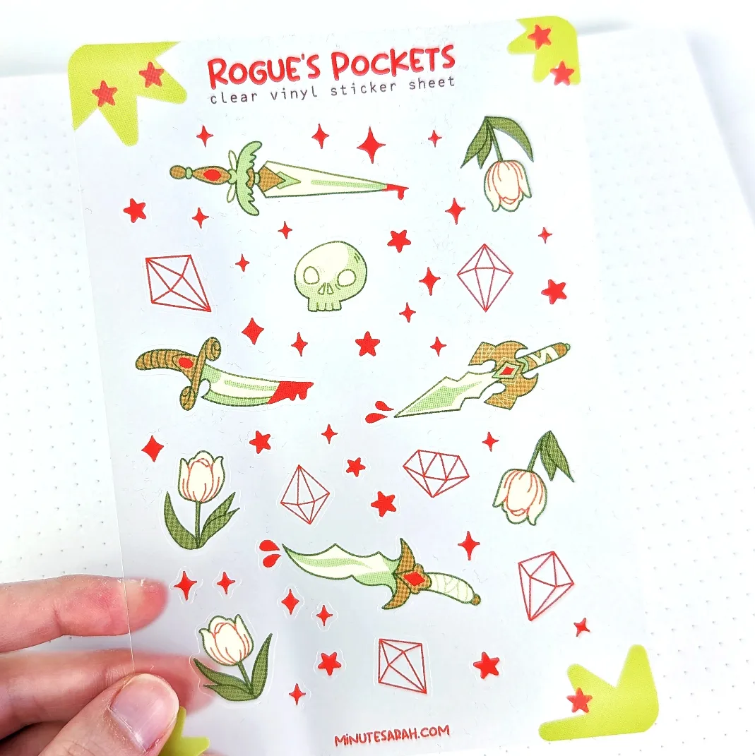 Rogues Pockets Clear Vinyl Sticker Sheet, photo 6