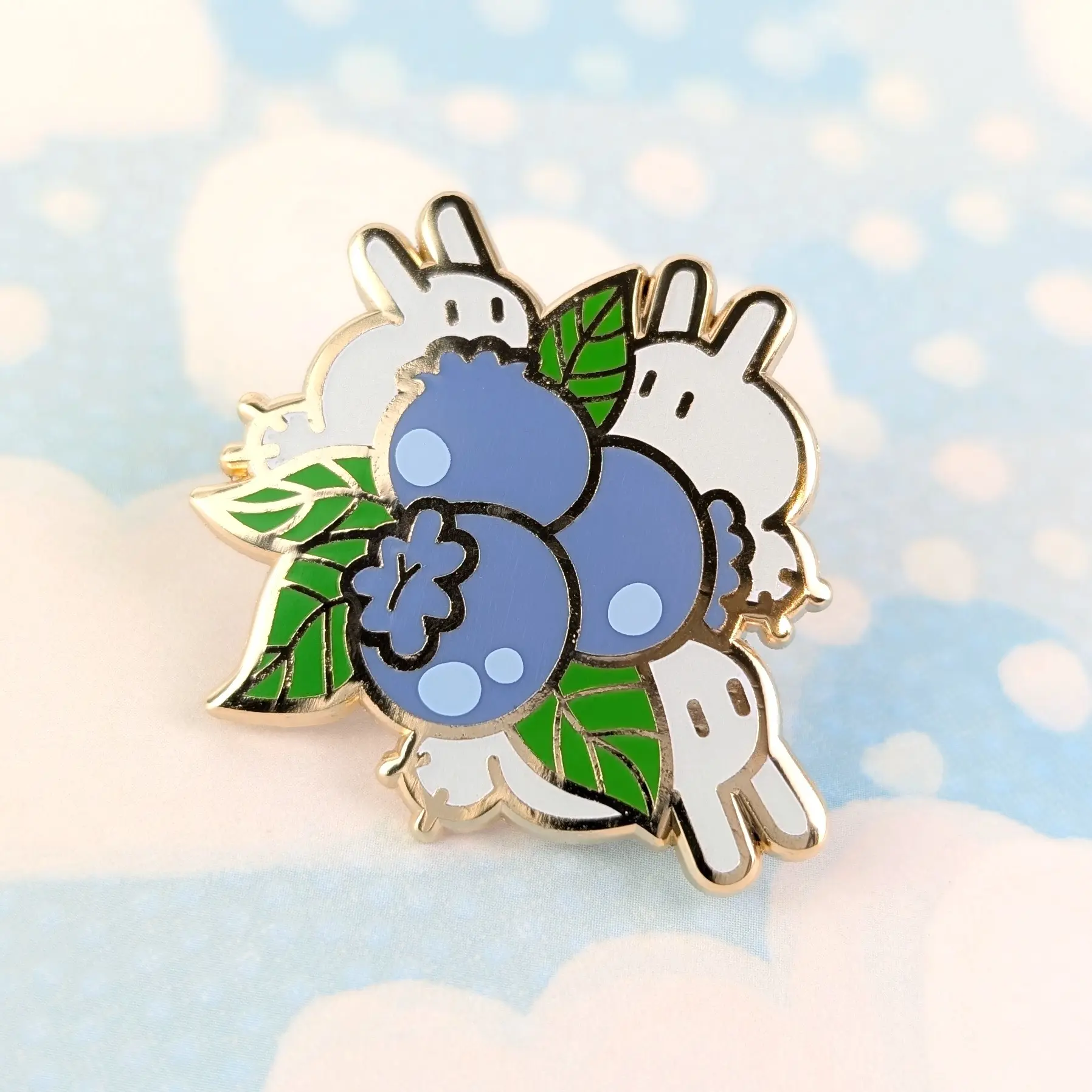 Blueberry Bunnies, Glow In The Dark Enamel Pin, photo 6