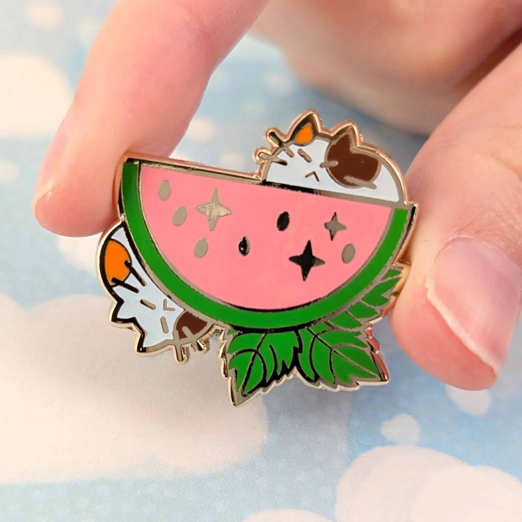 Melon Kitties, Glow In The Dark Enamel Pin, photo 5