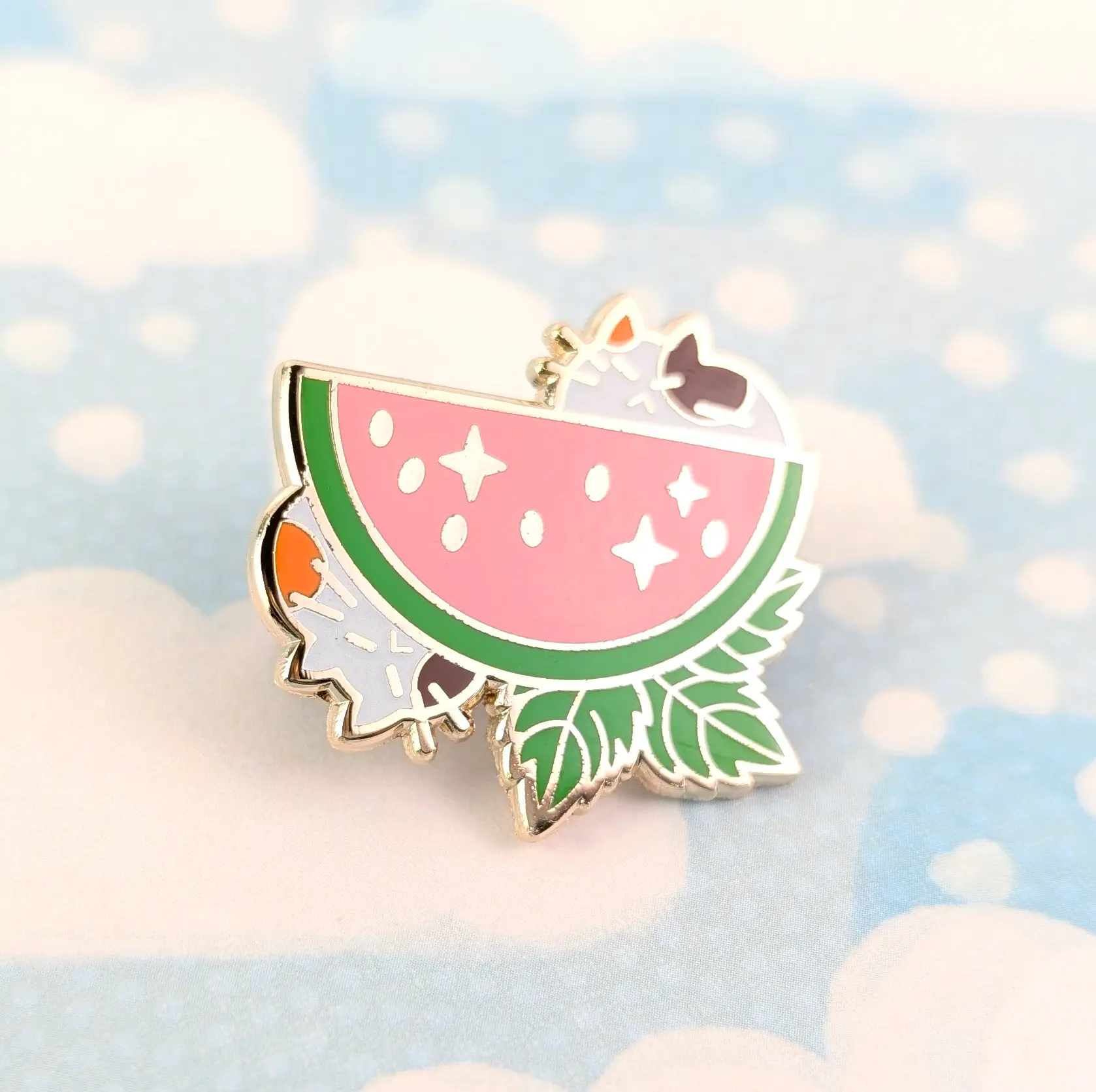 Melon Kitties, Glow In The Dark Enamel Pin, photo 6