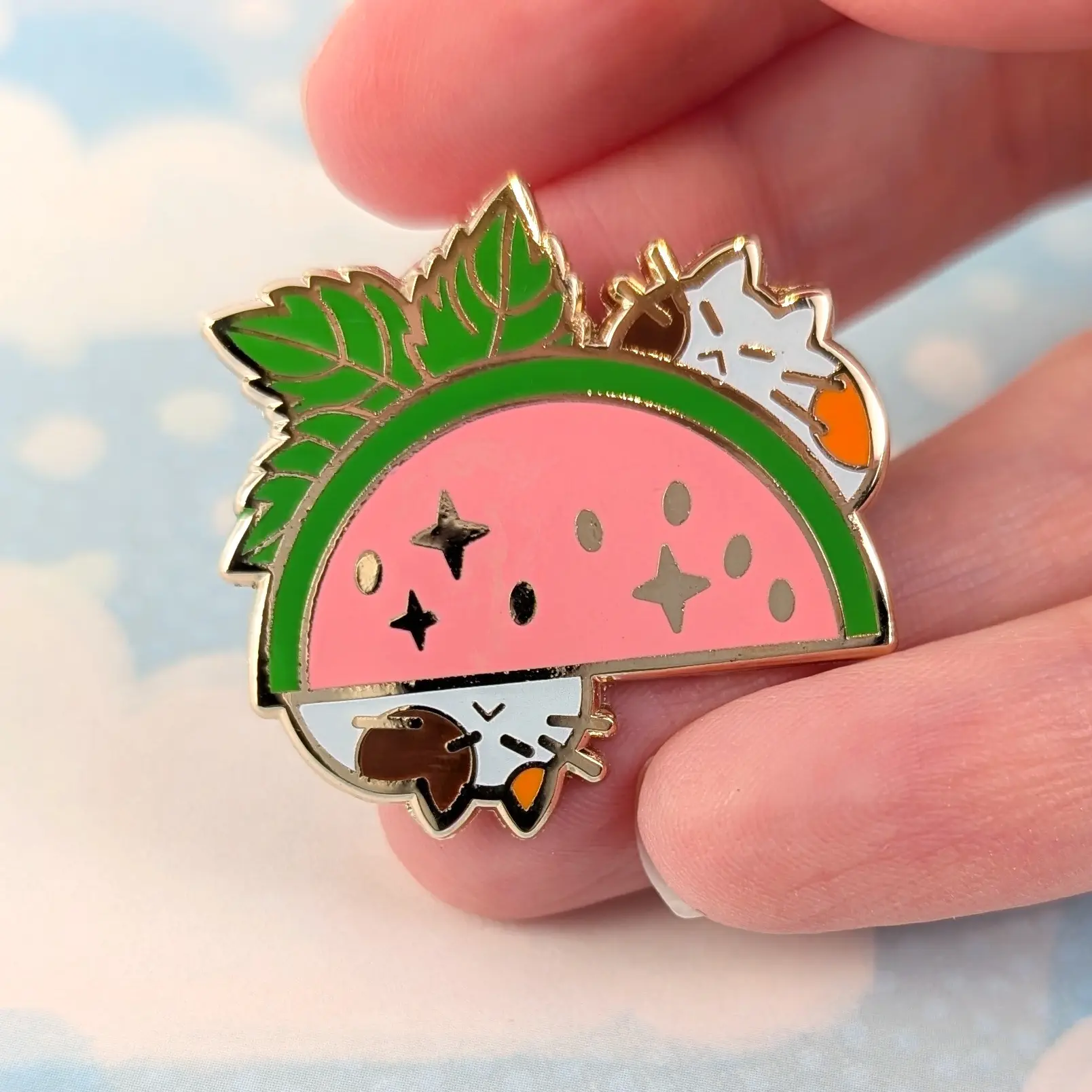 Melon Kitties, Glow In The Dark Enamel Pin, photo 7