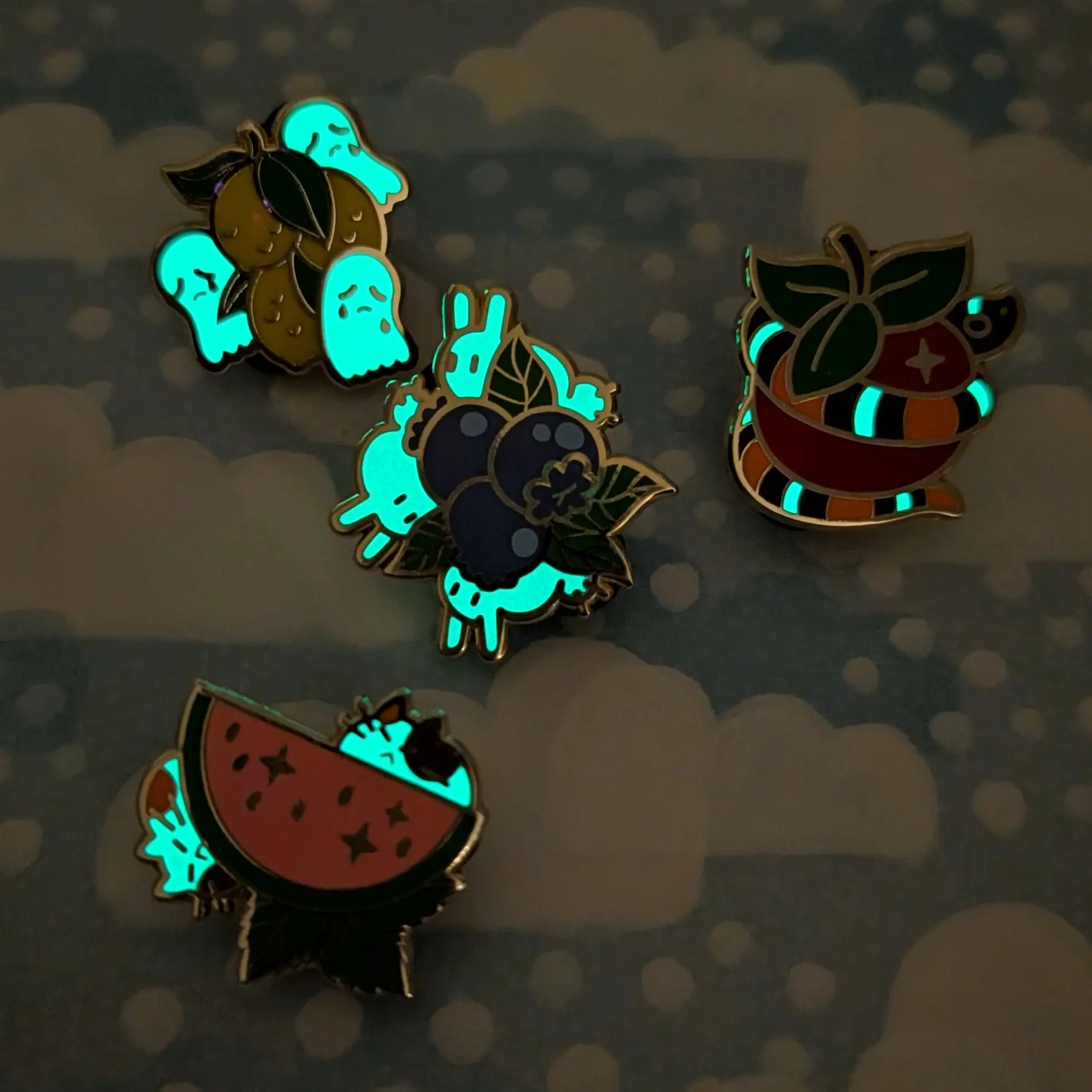 Melon Kitties, Glow In The Dark Enamel Pin, photo 9