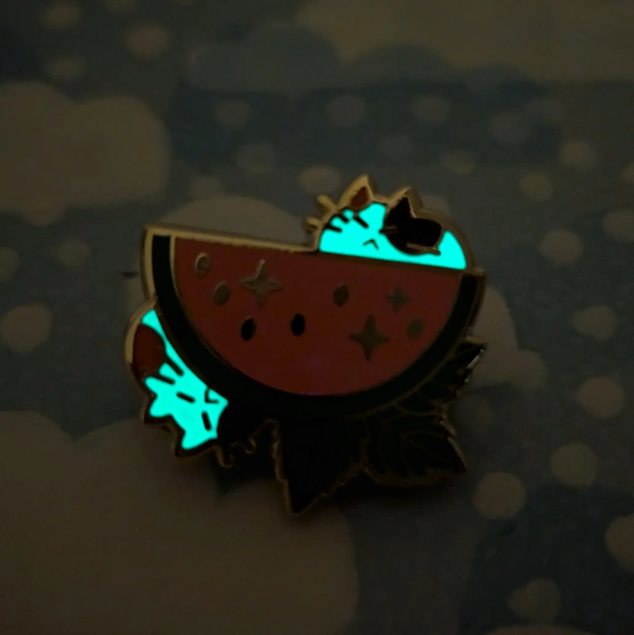 Melon Kitties, Glow In The Dark Enamel Pin, photo 2